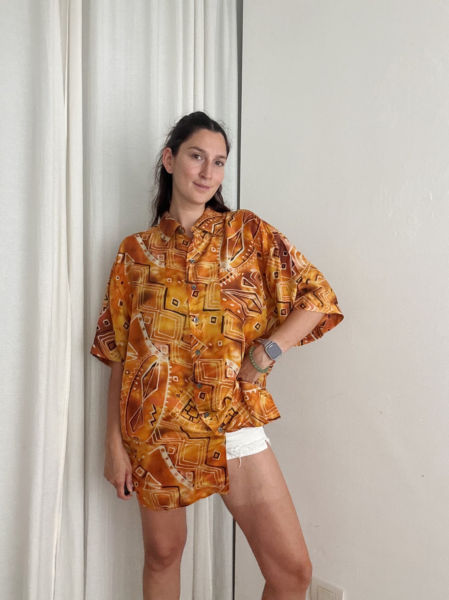 Camicia seta arancione XL