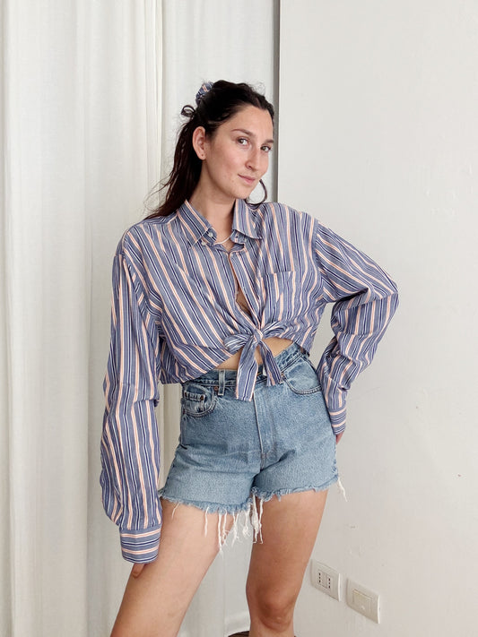 Crop + scrunchie a righe
