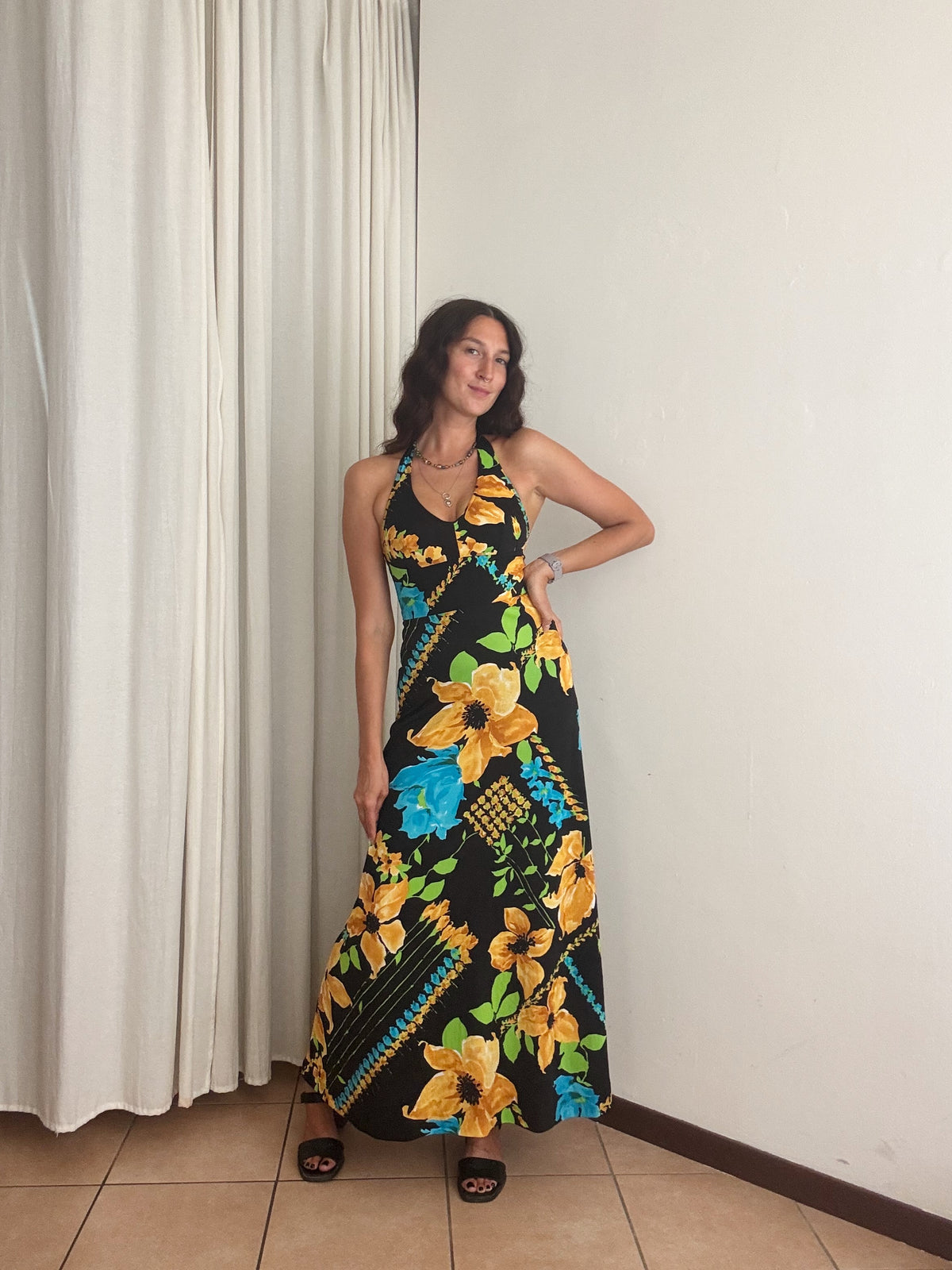 Abito floreale 70’s XS
