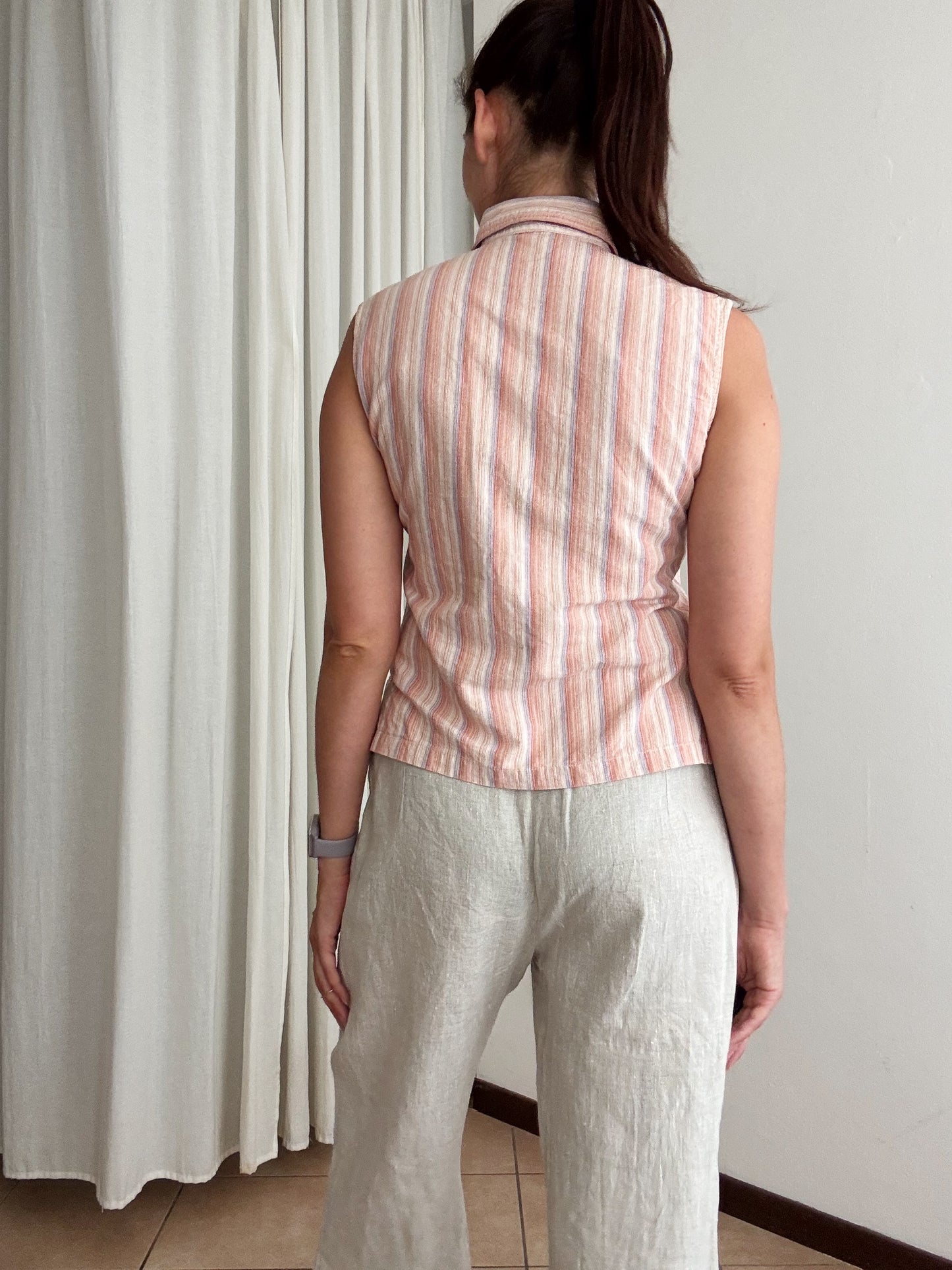 Camicia rosa smanicata S