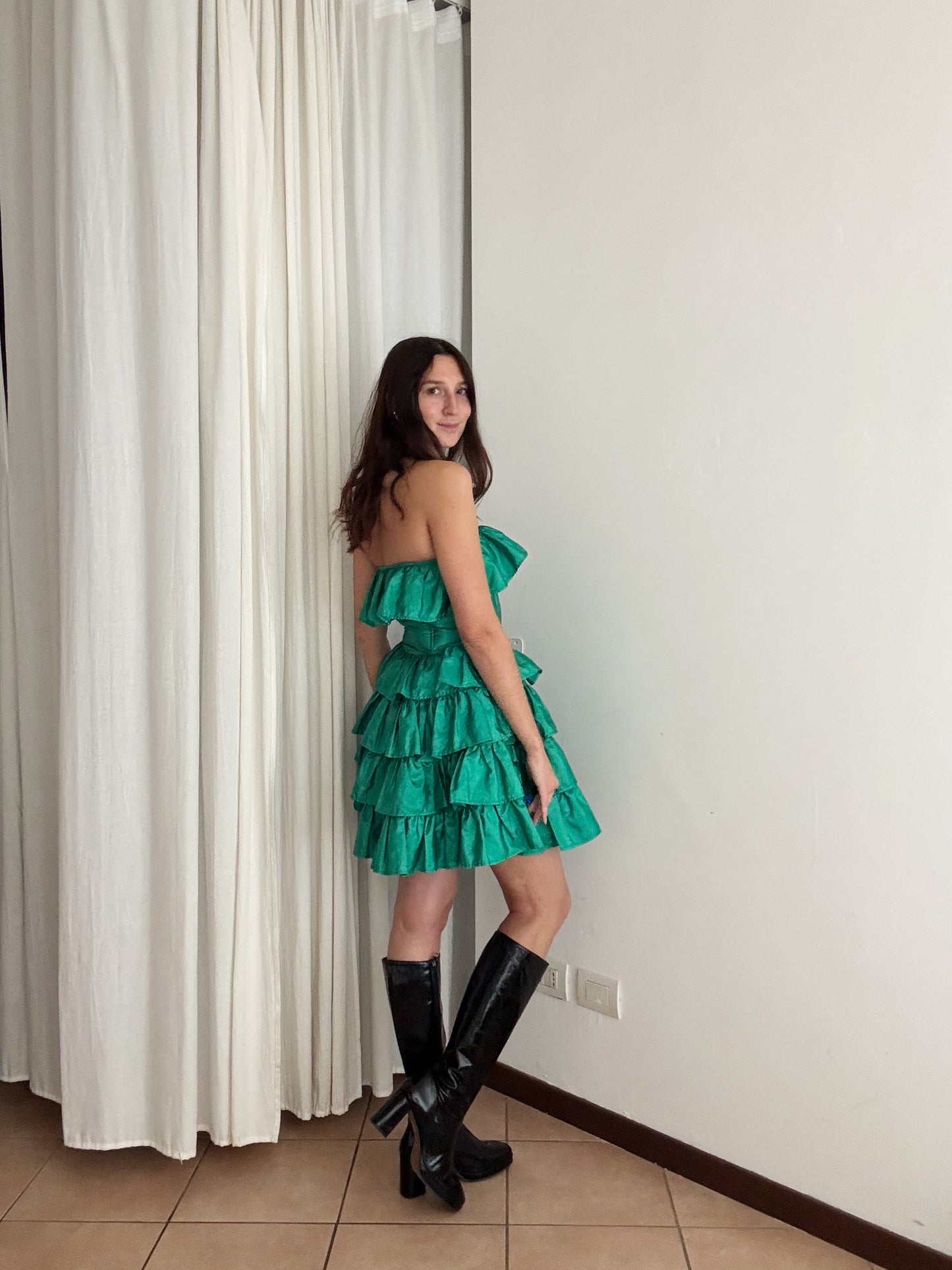 Abito cangiante verde 40