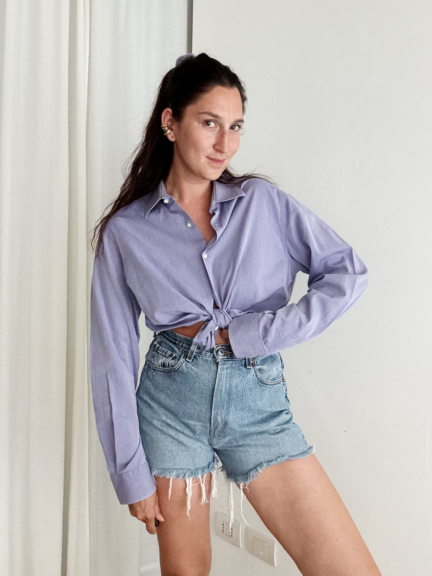 Crop + scrunchie glicine