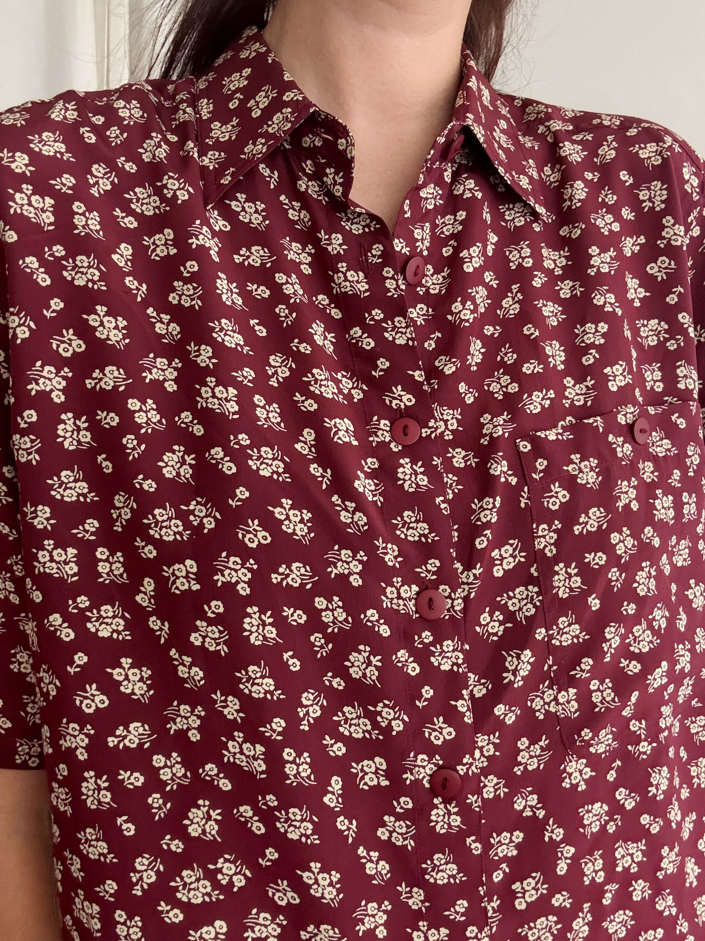 Camicia seta bordeaux 44