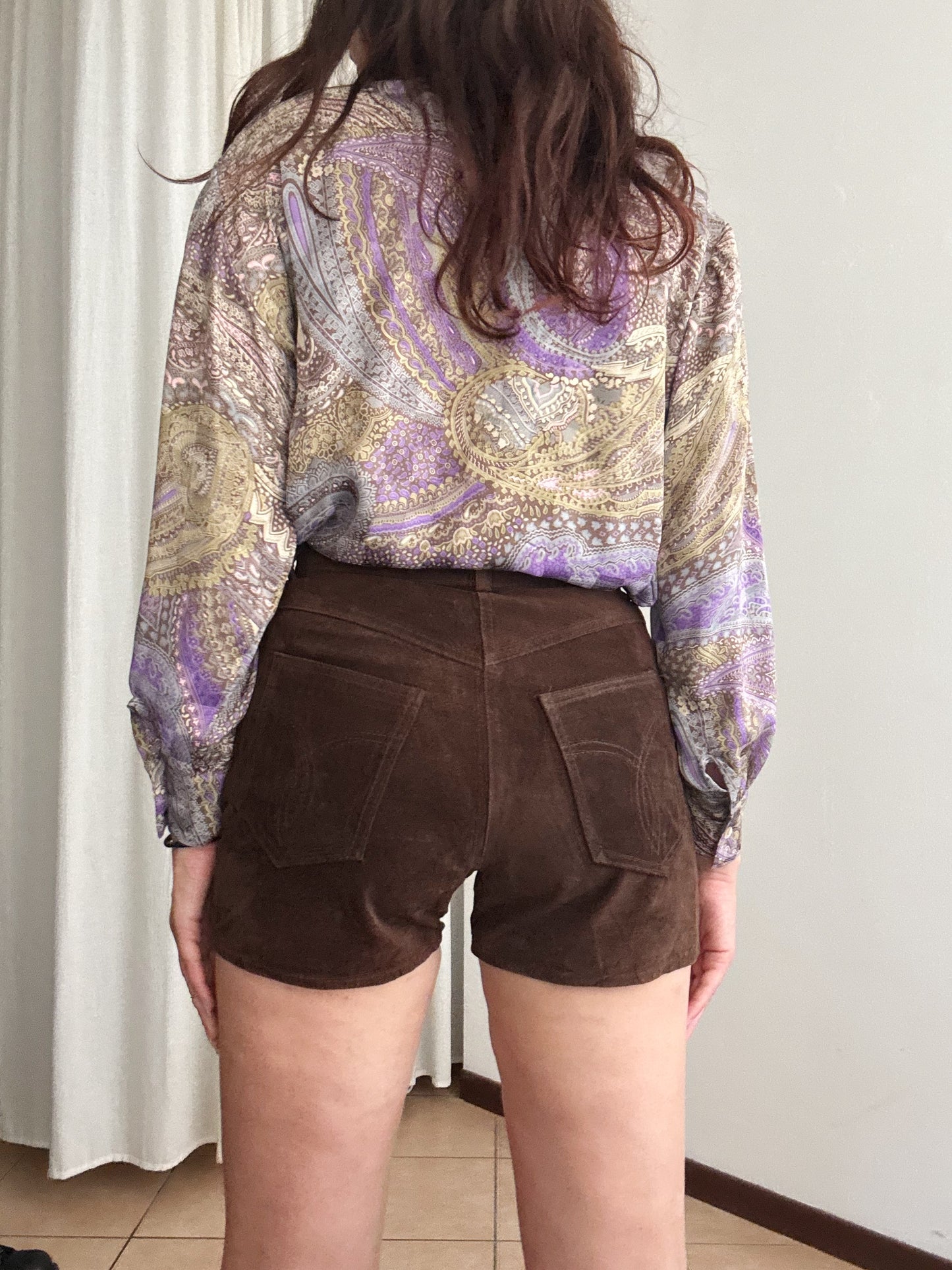 Shorts in pelle marrone 42