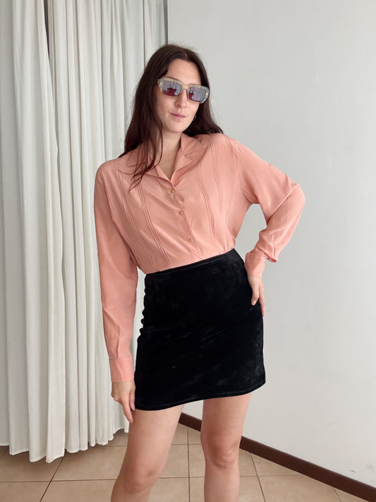 Gonna corta velluto nero M