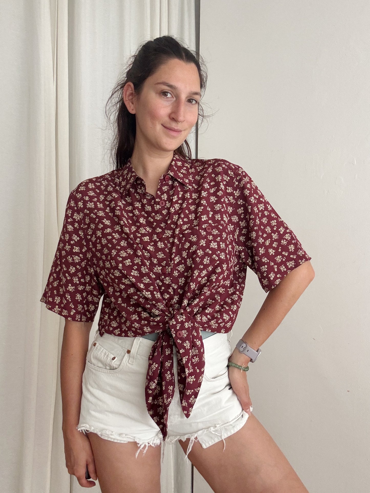 Camicia seta bordeaux 44