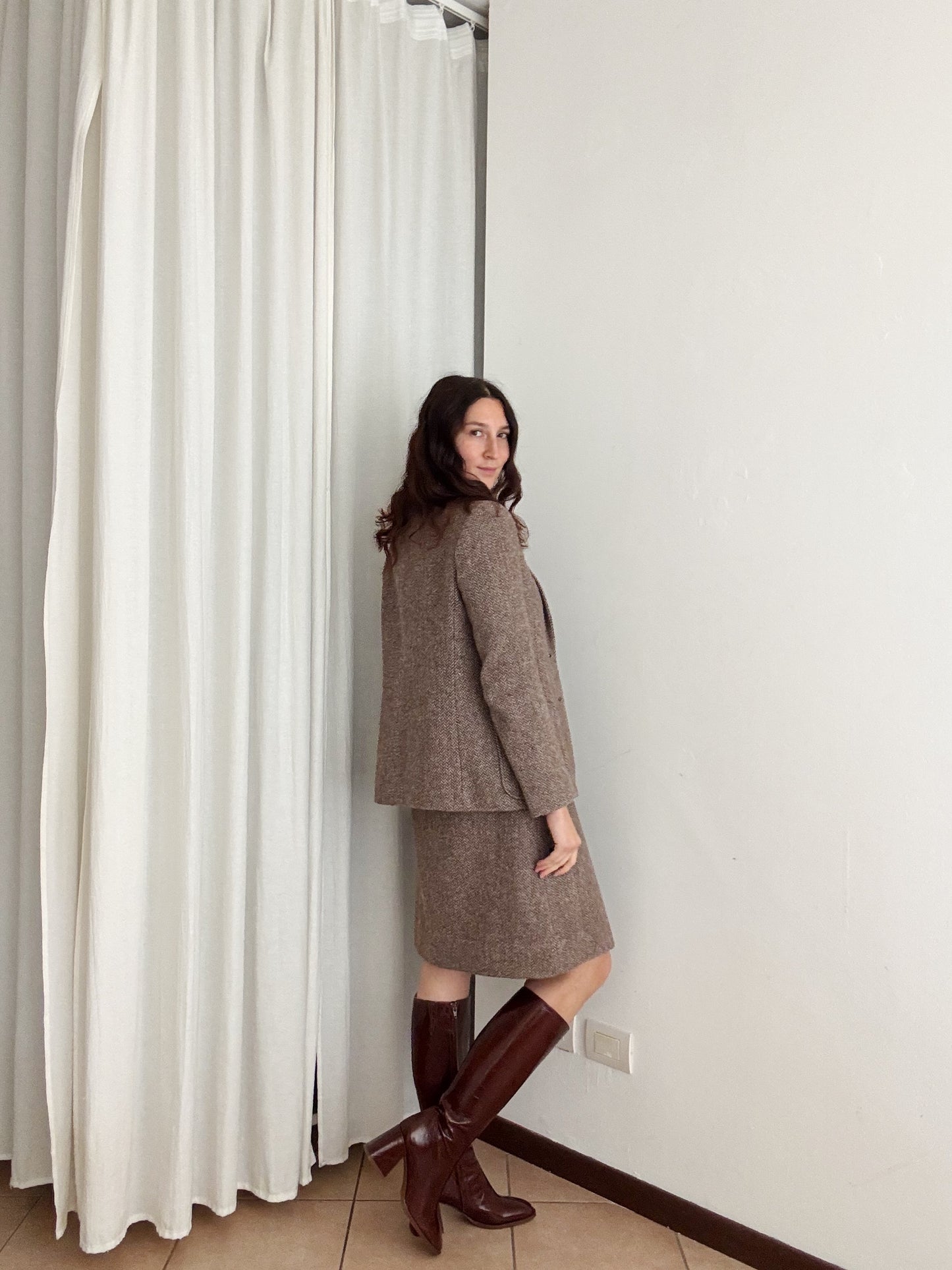 Completo lana marrone 44