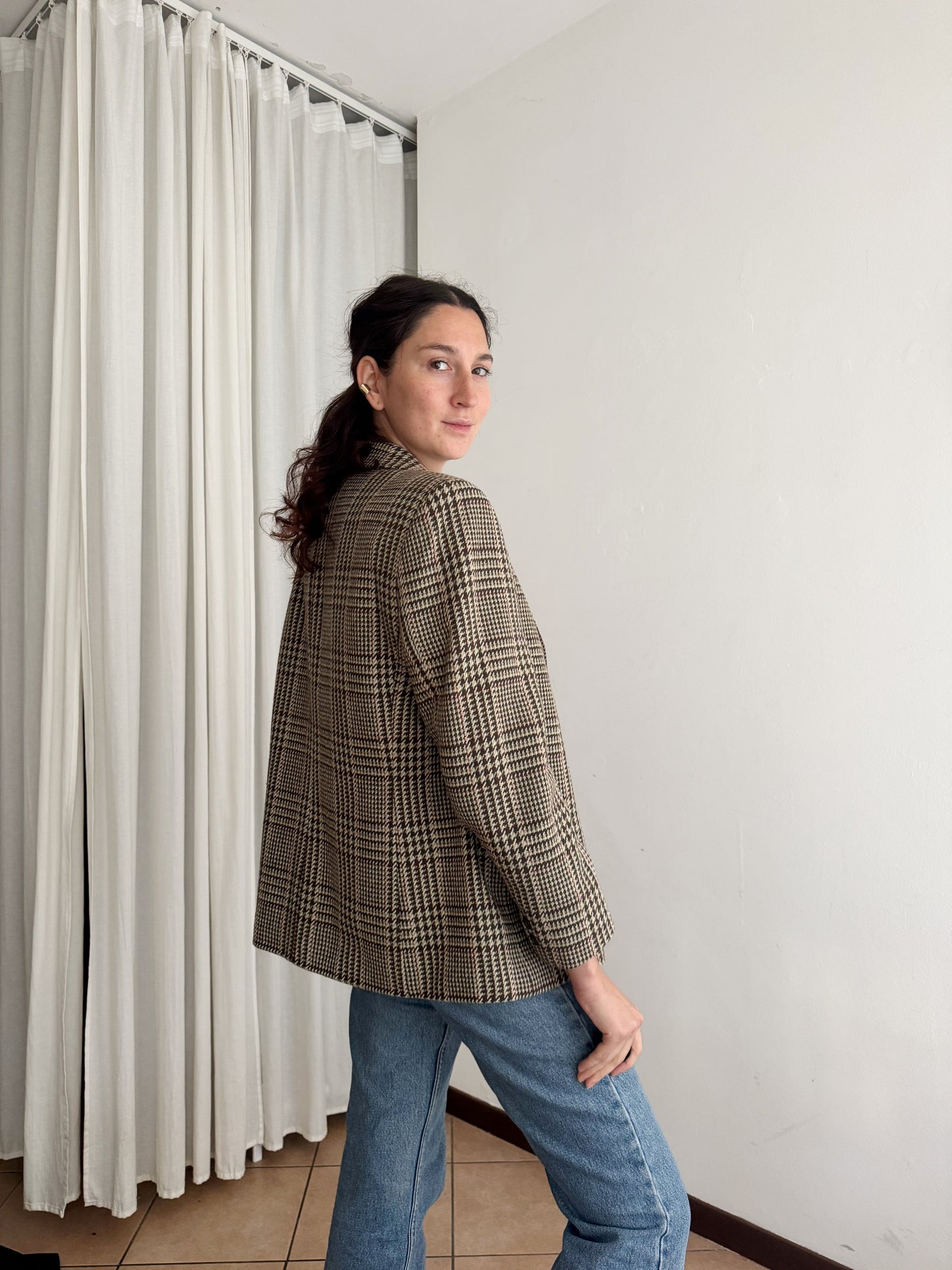 Blazer pied de poule toni marrone 44