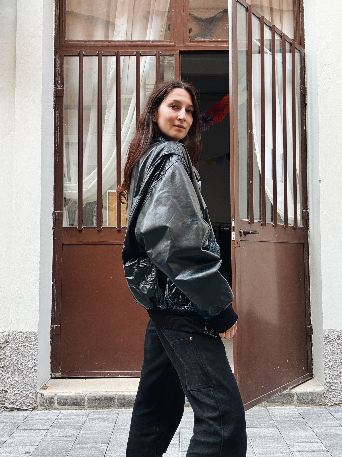 Bomber pelle nera XL
