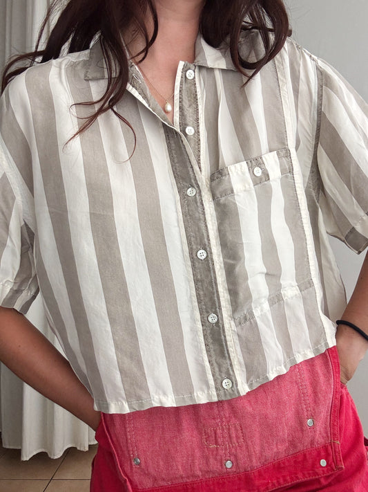 Camicia seta righe L