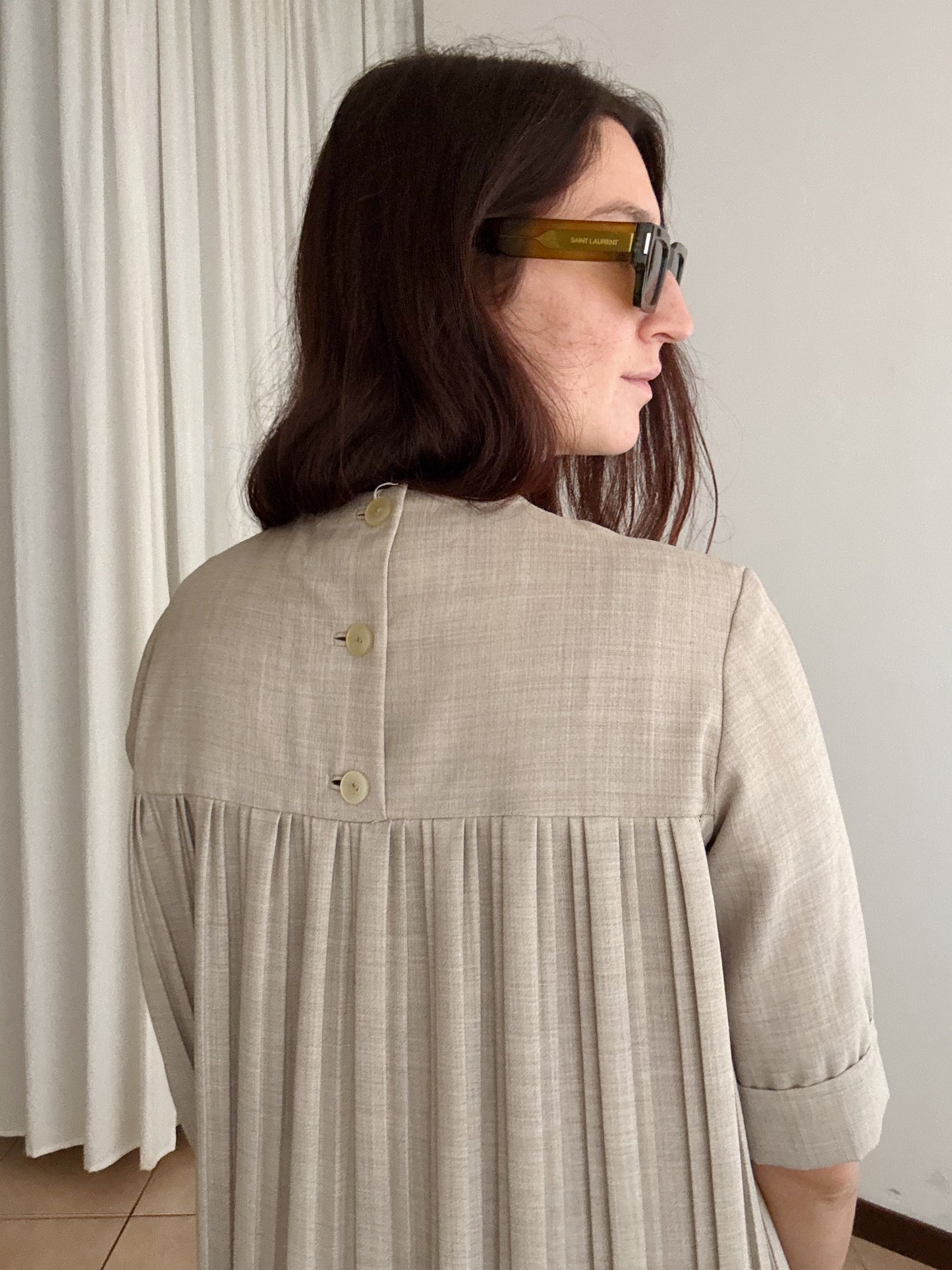 Abito plissettato beige S/M