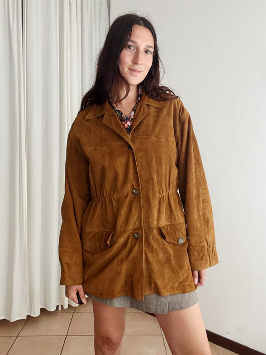 Giacca in pelle scamosciata L