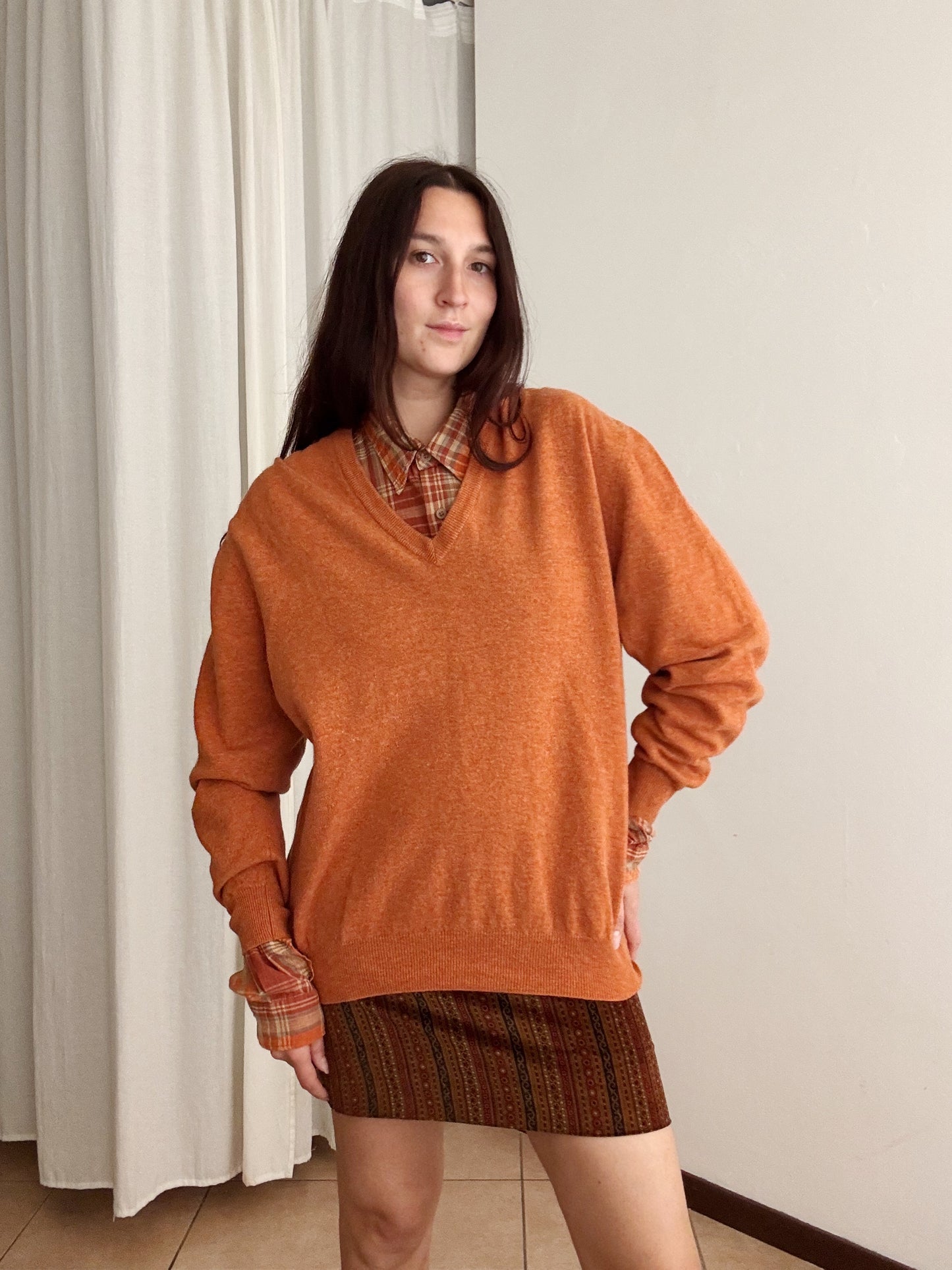 Maglione unisex lana arancione 54