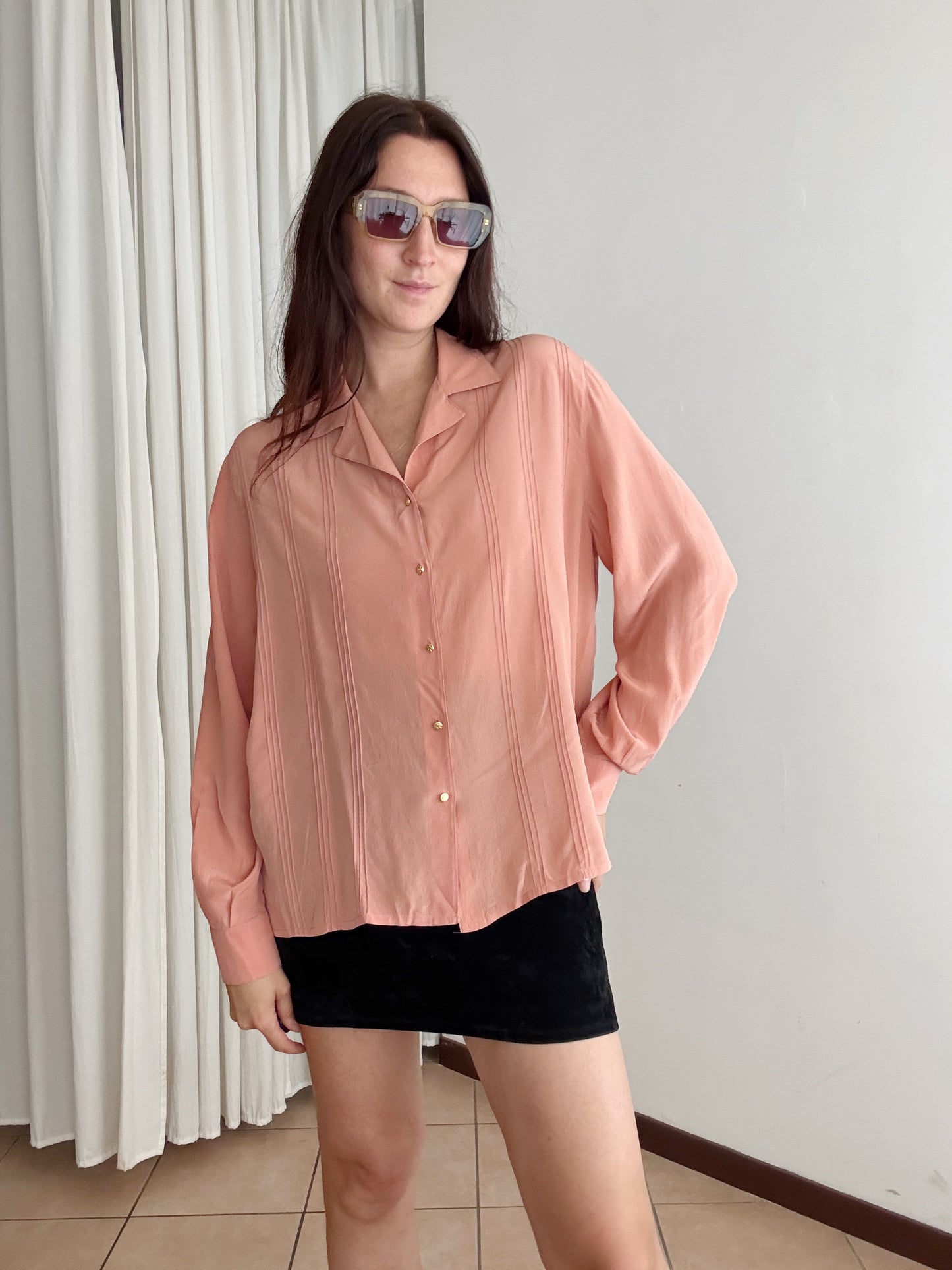 Camicia seta salmone M/L
