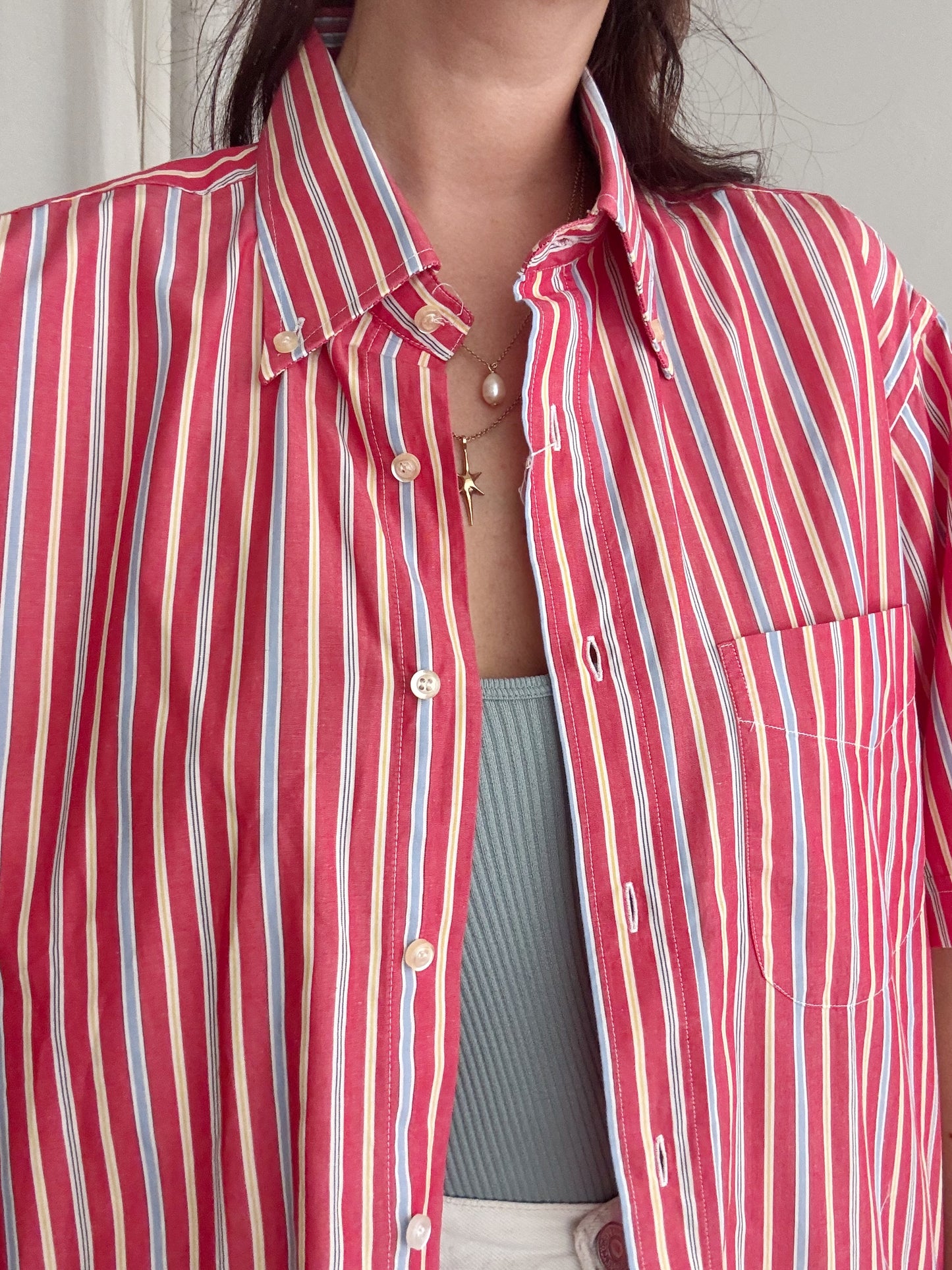 Camicia a righe rossa L