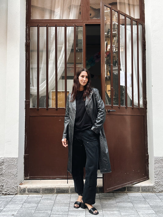 Trench in pelle nera Alysi M