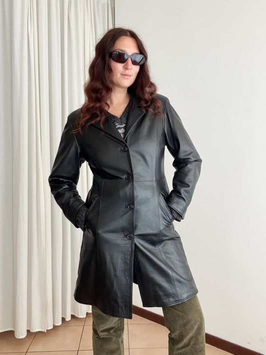 Giacca in pelle nera M