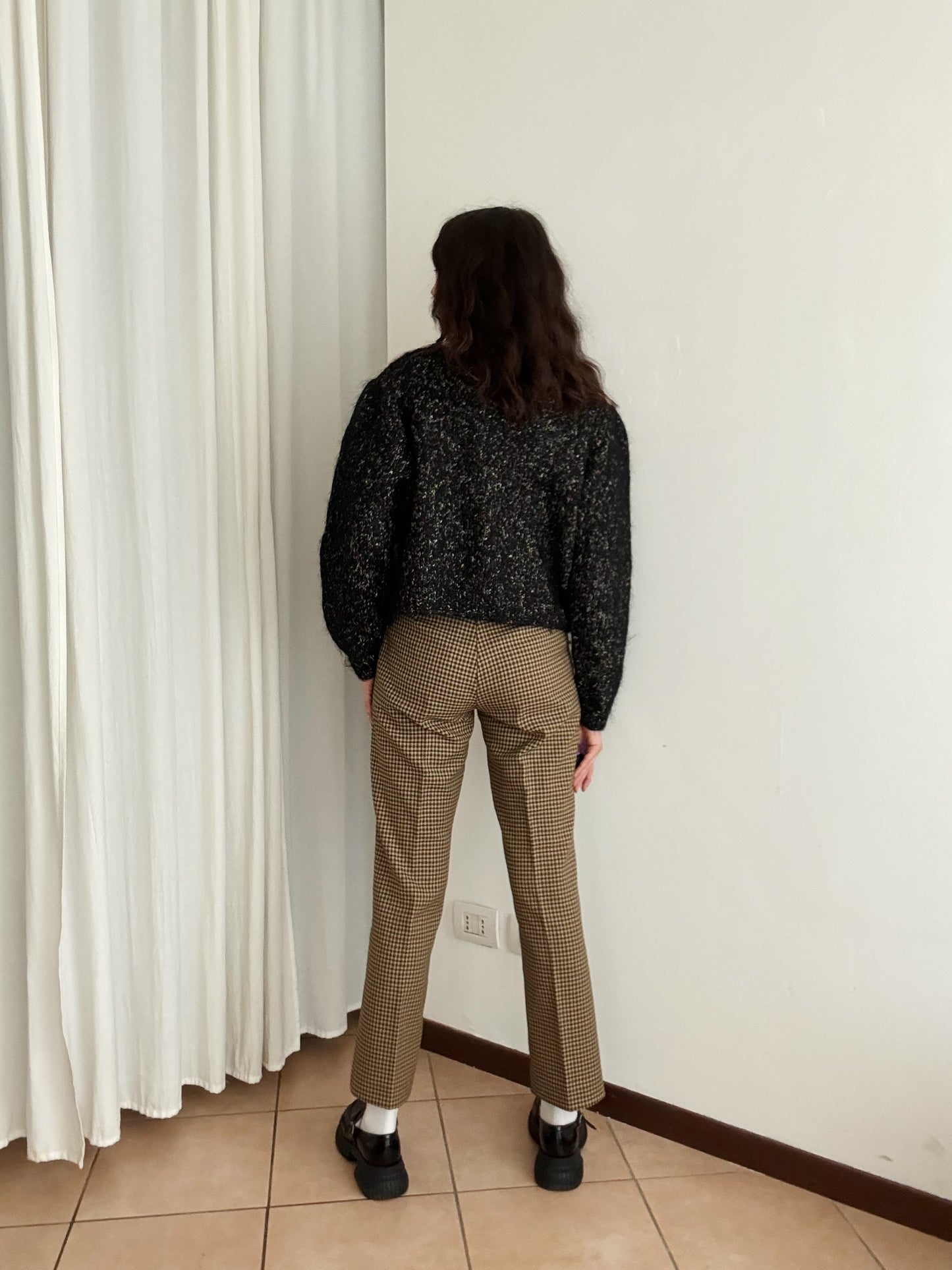 Pantaloni lana beige M