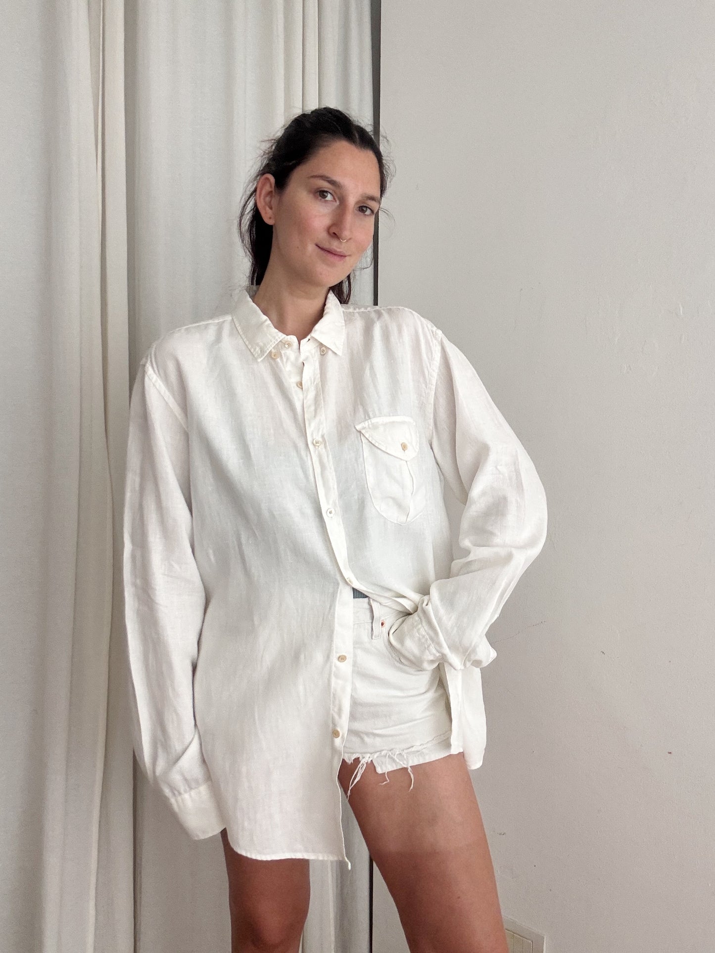 Camicia lino bianco XXL