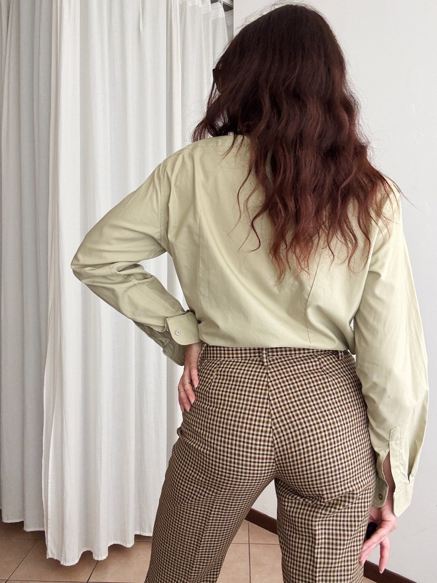 Pantaloni lana beige M
