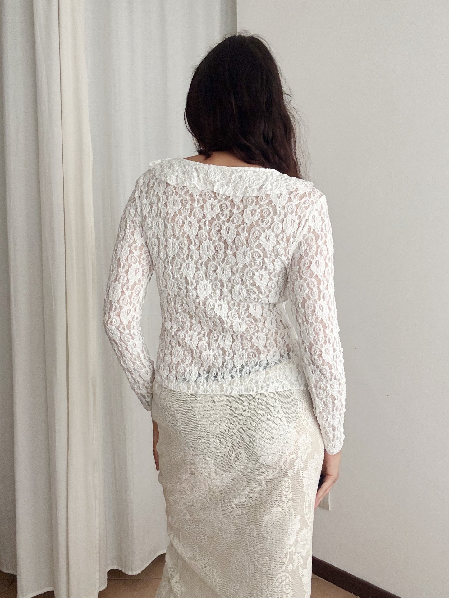 Blusa in pizzo bianco S/M