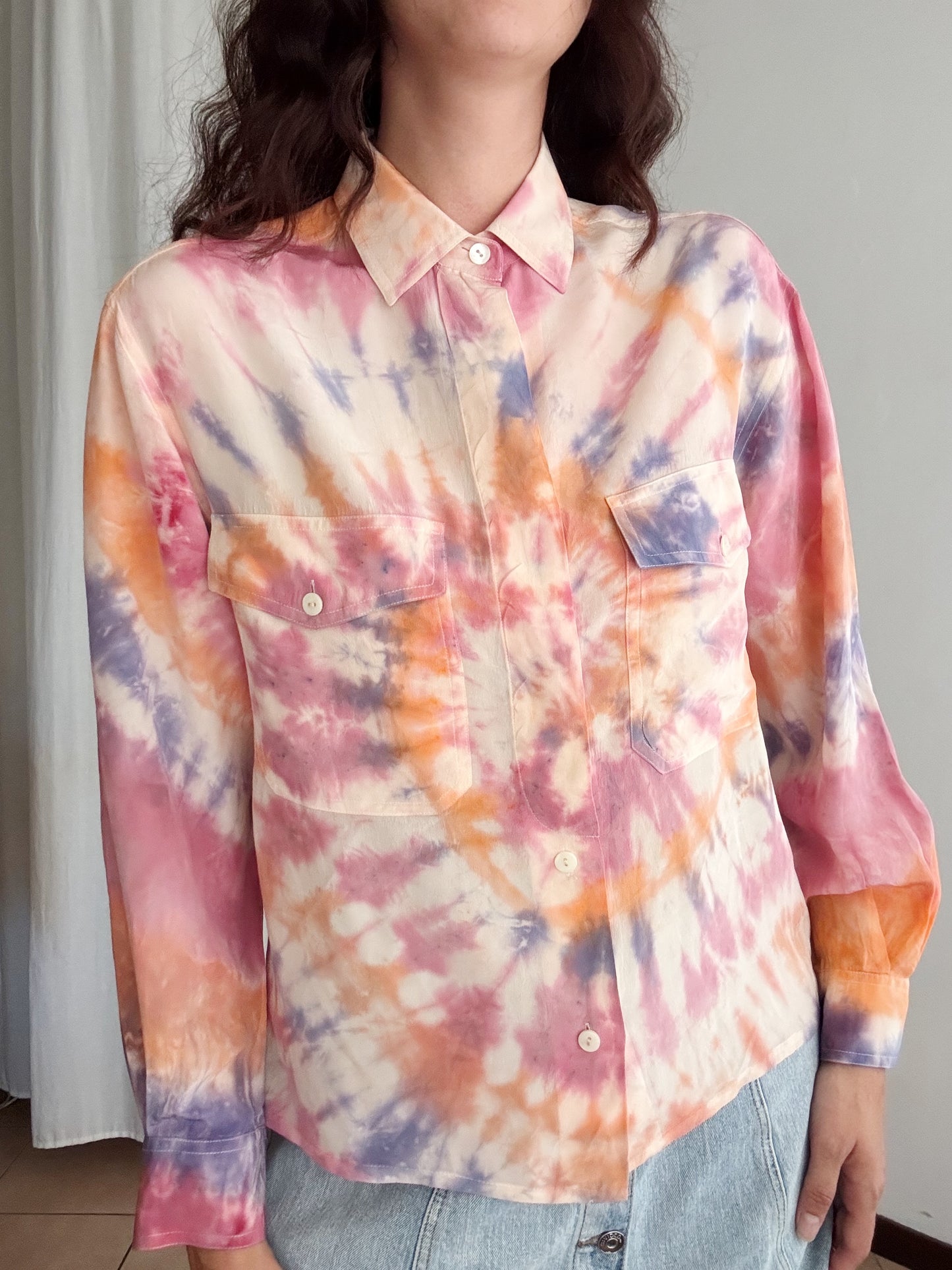 Camicia in seta tie dye Les Copains S