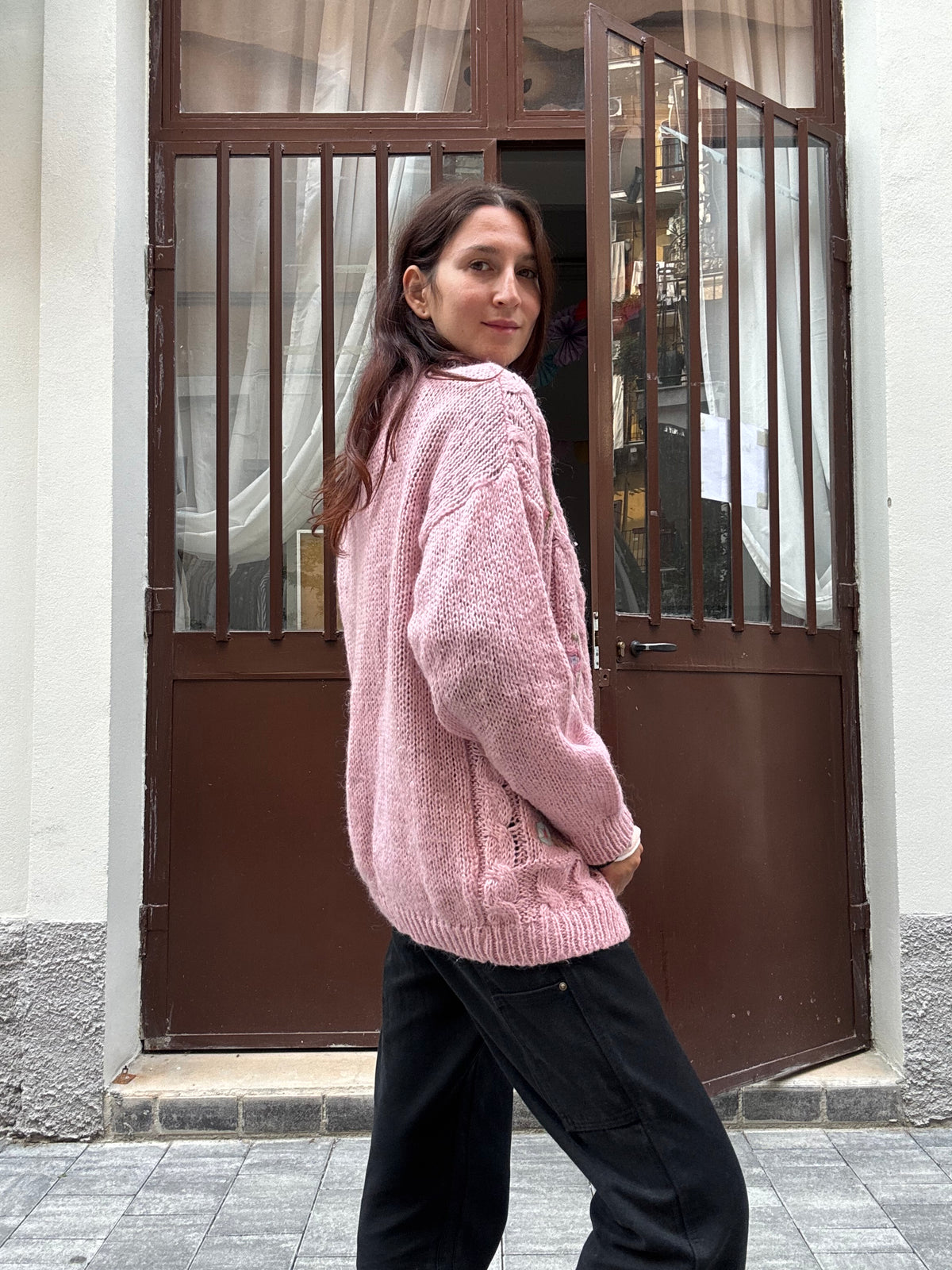 Maglione rosa L