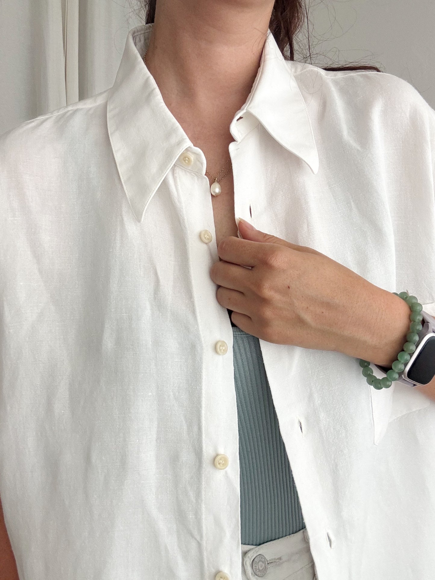 Camicia lino bianco XL