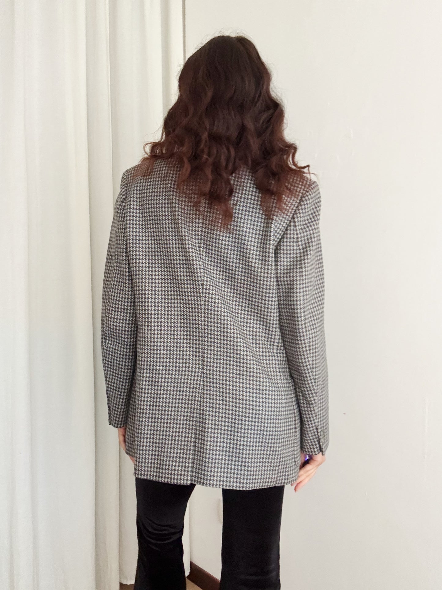 Blazer lana blu grigio L