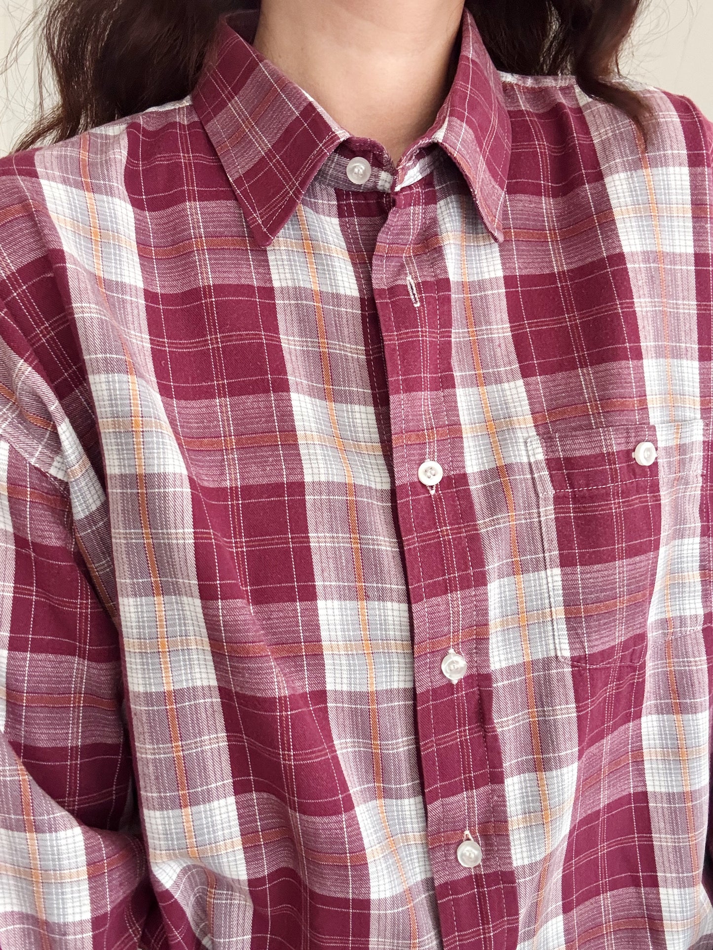 Camicia uomo quadri bordeaux XL