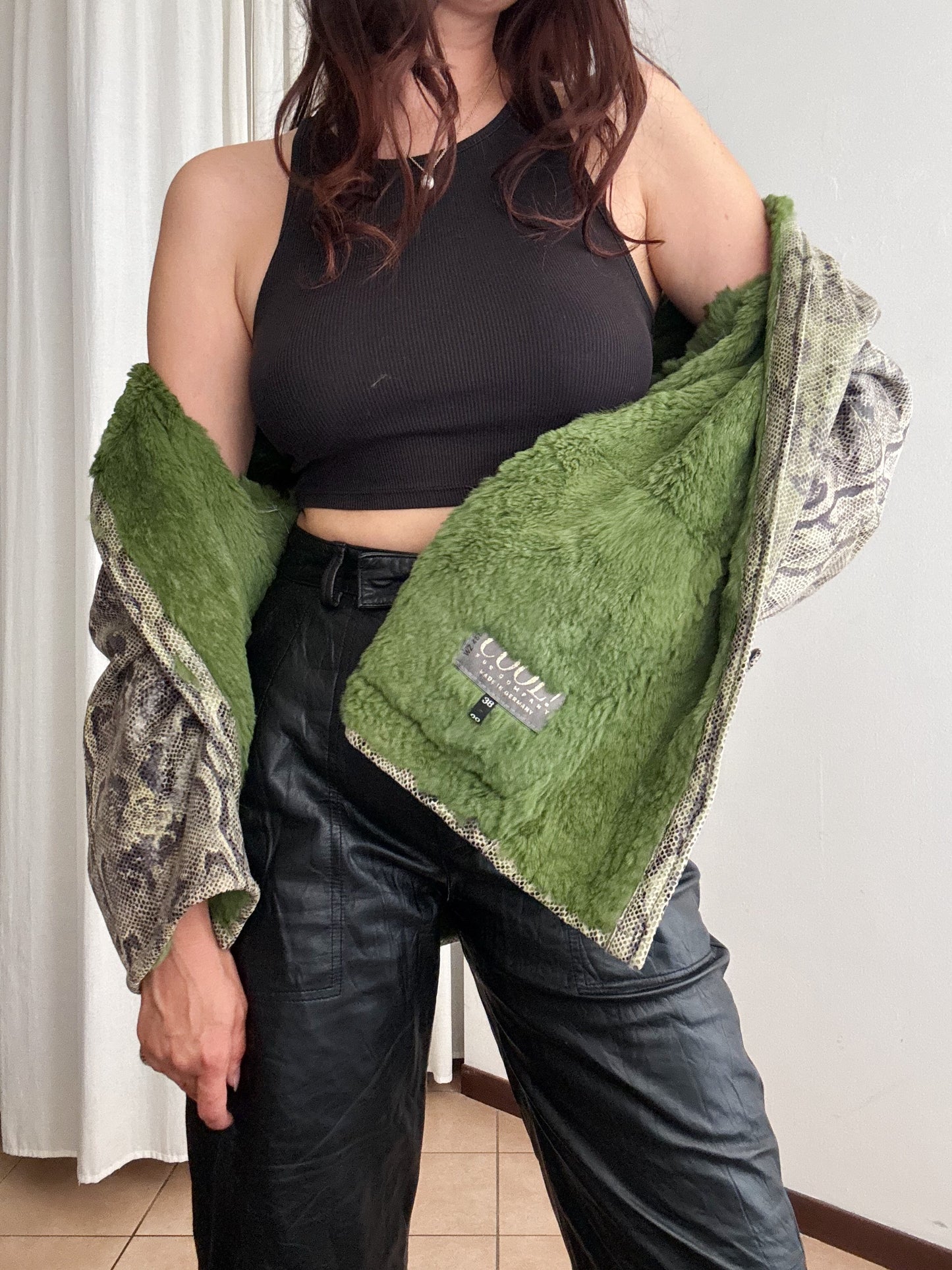 Giacca pitonata verde 42