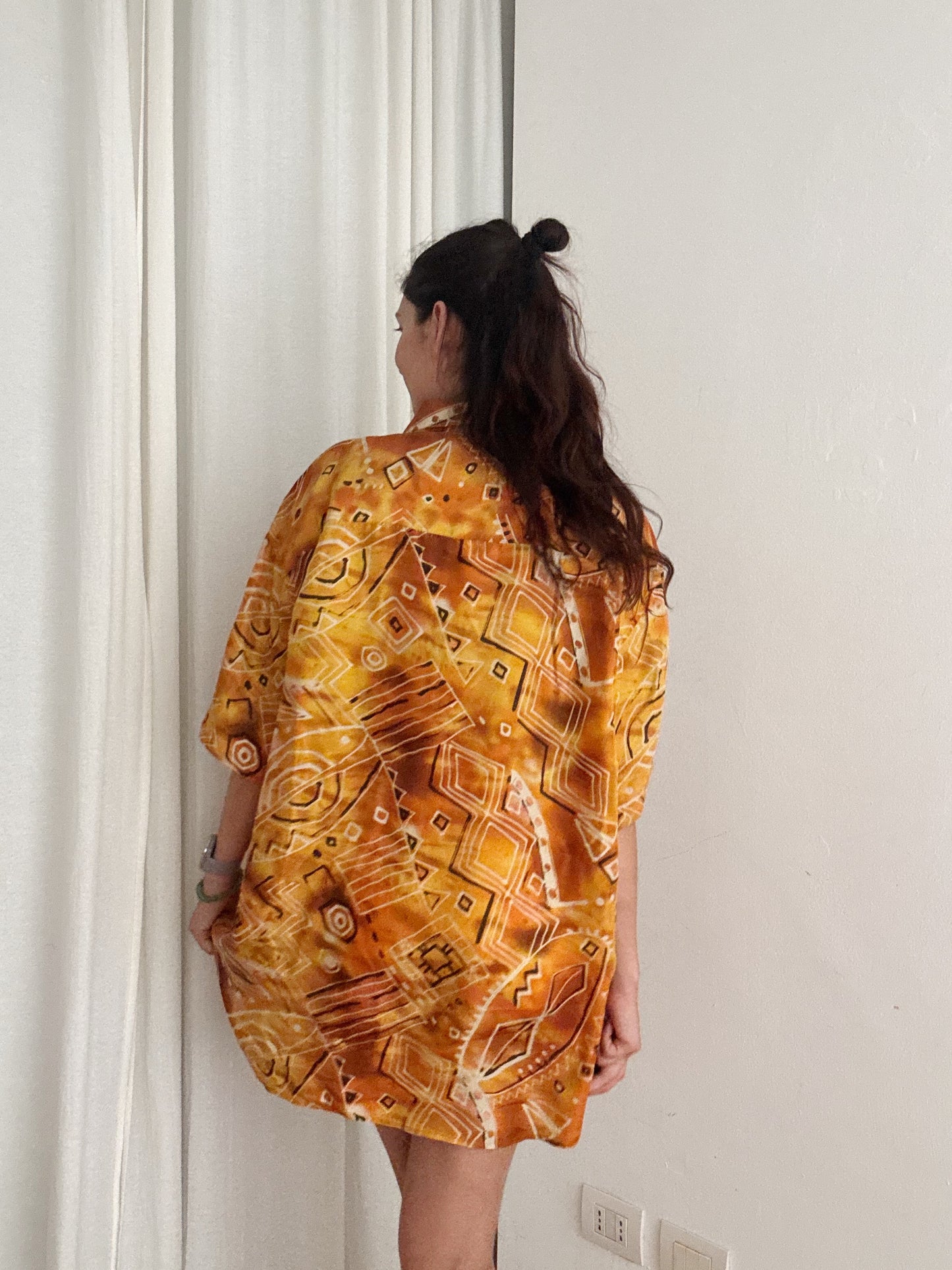 Camicia seta arancione XL