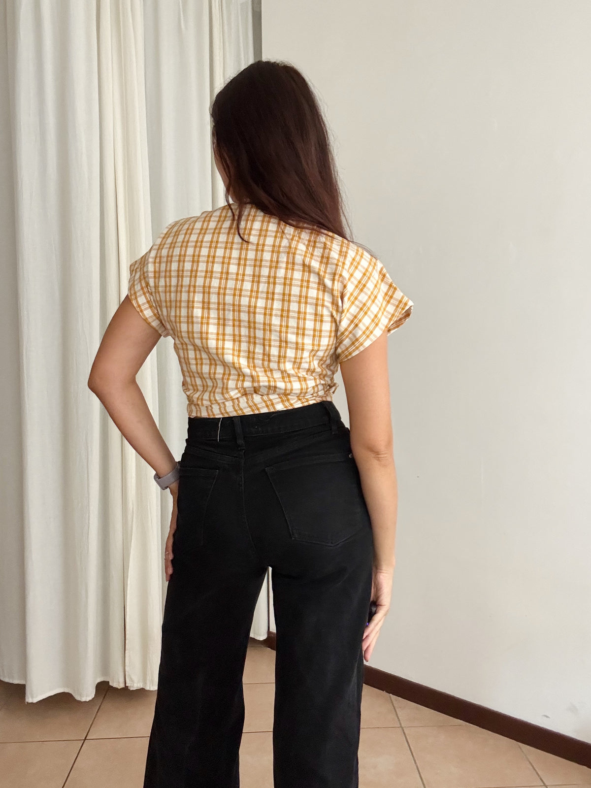Top incrociato giallo M