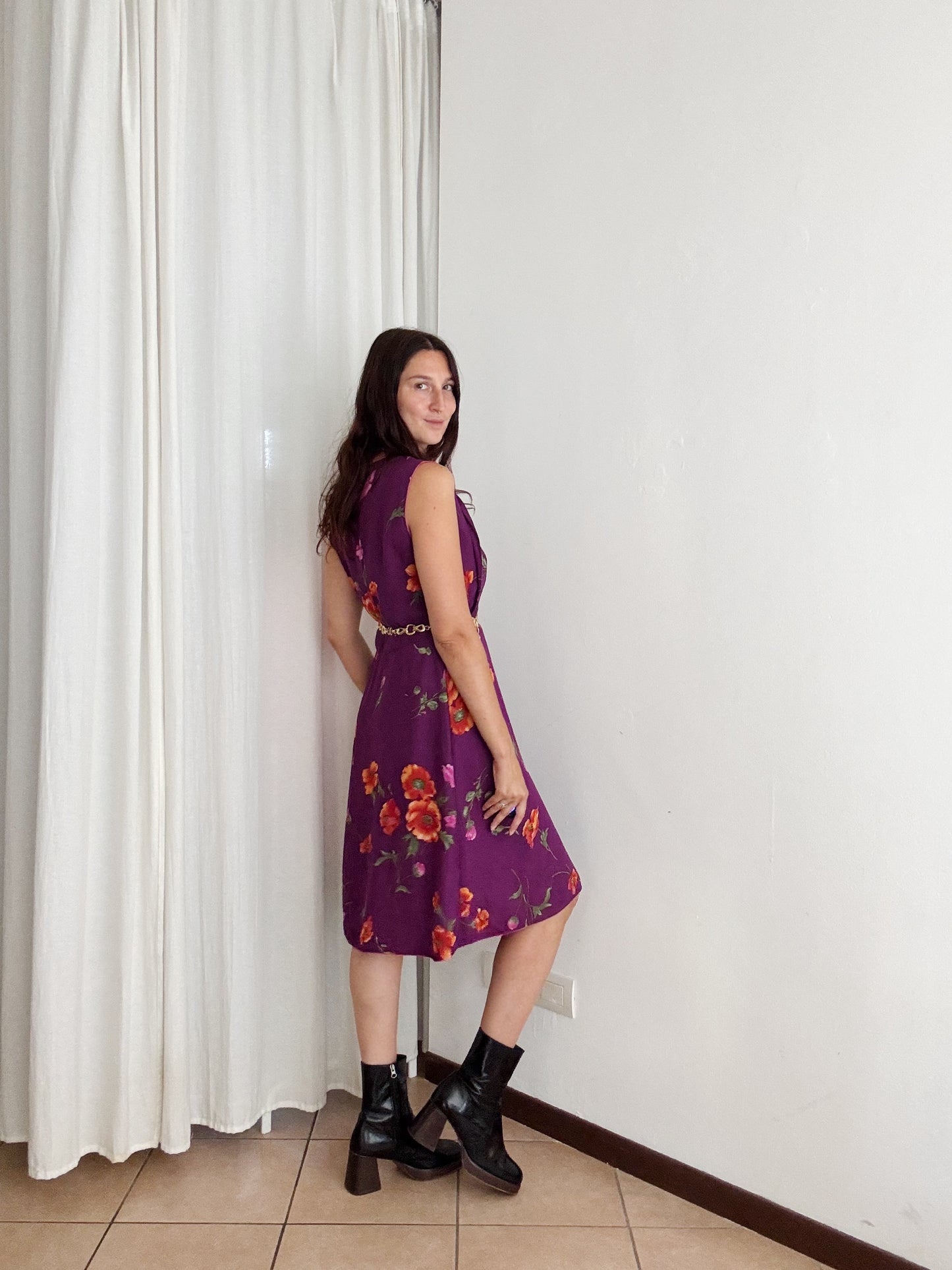 Abito viola floreale L