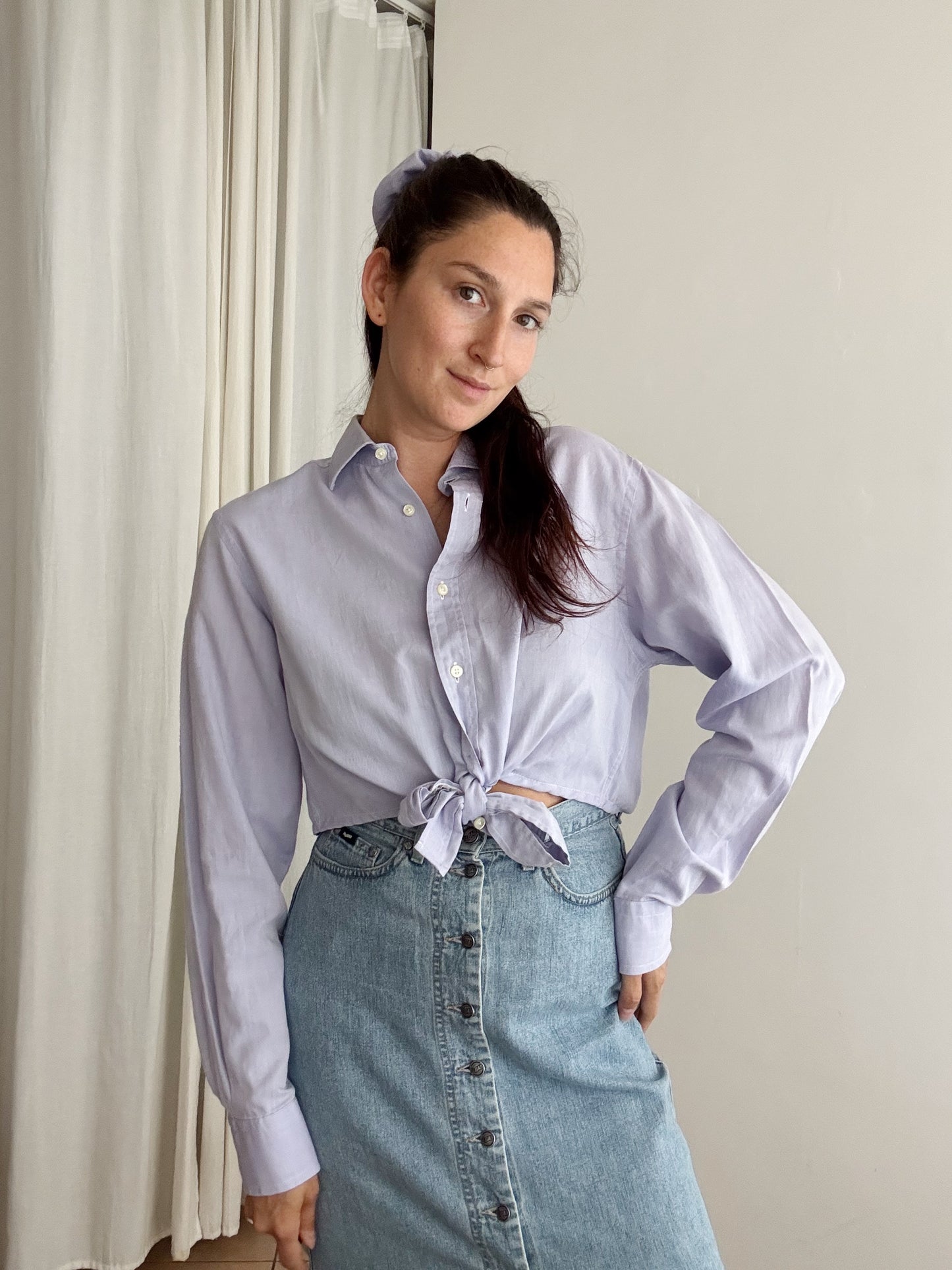 Crop + scrunchie lilla