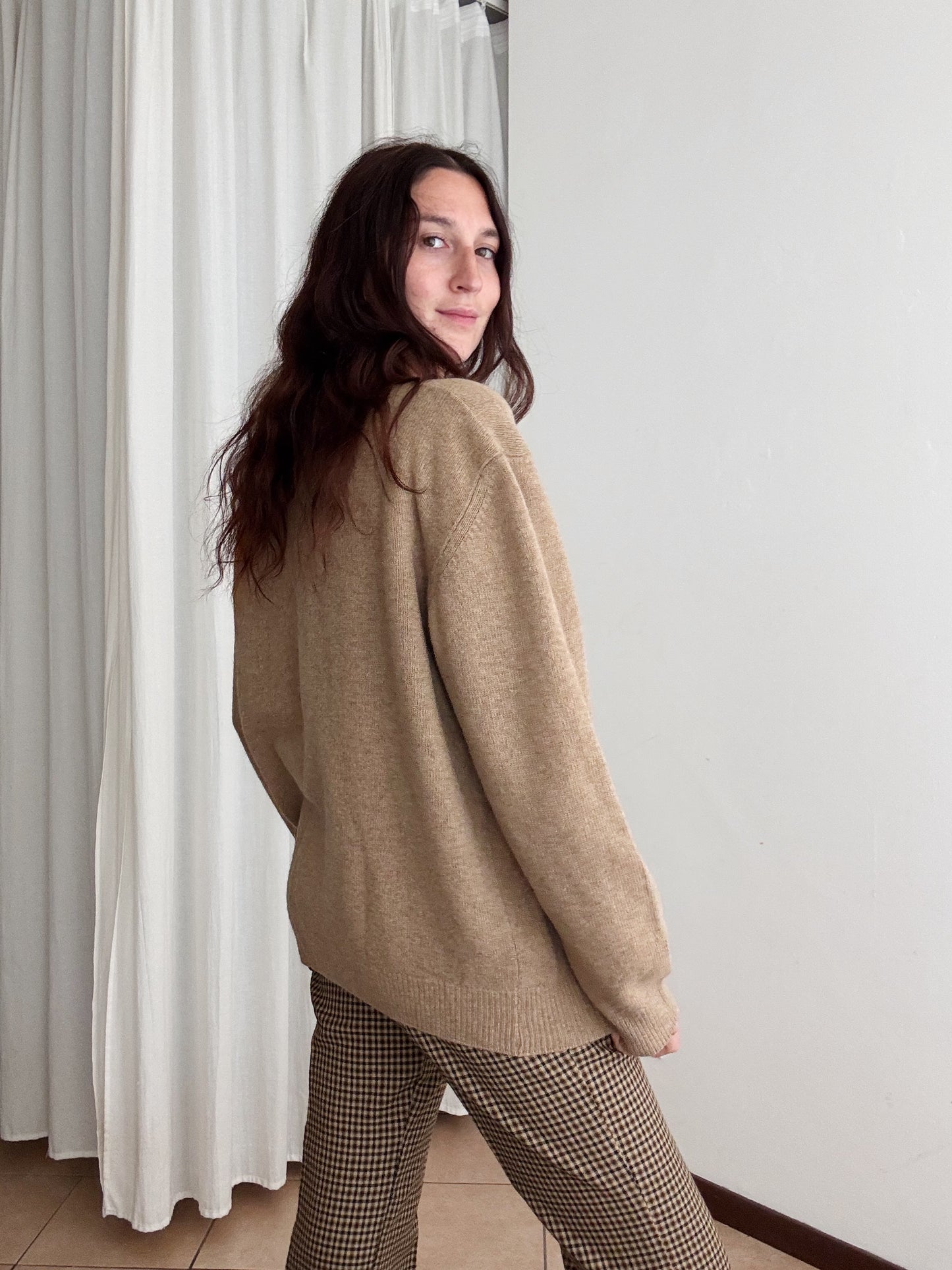 Maglione unisex lana beige L