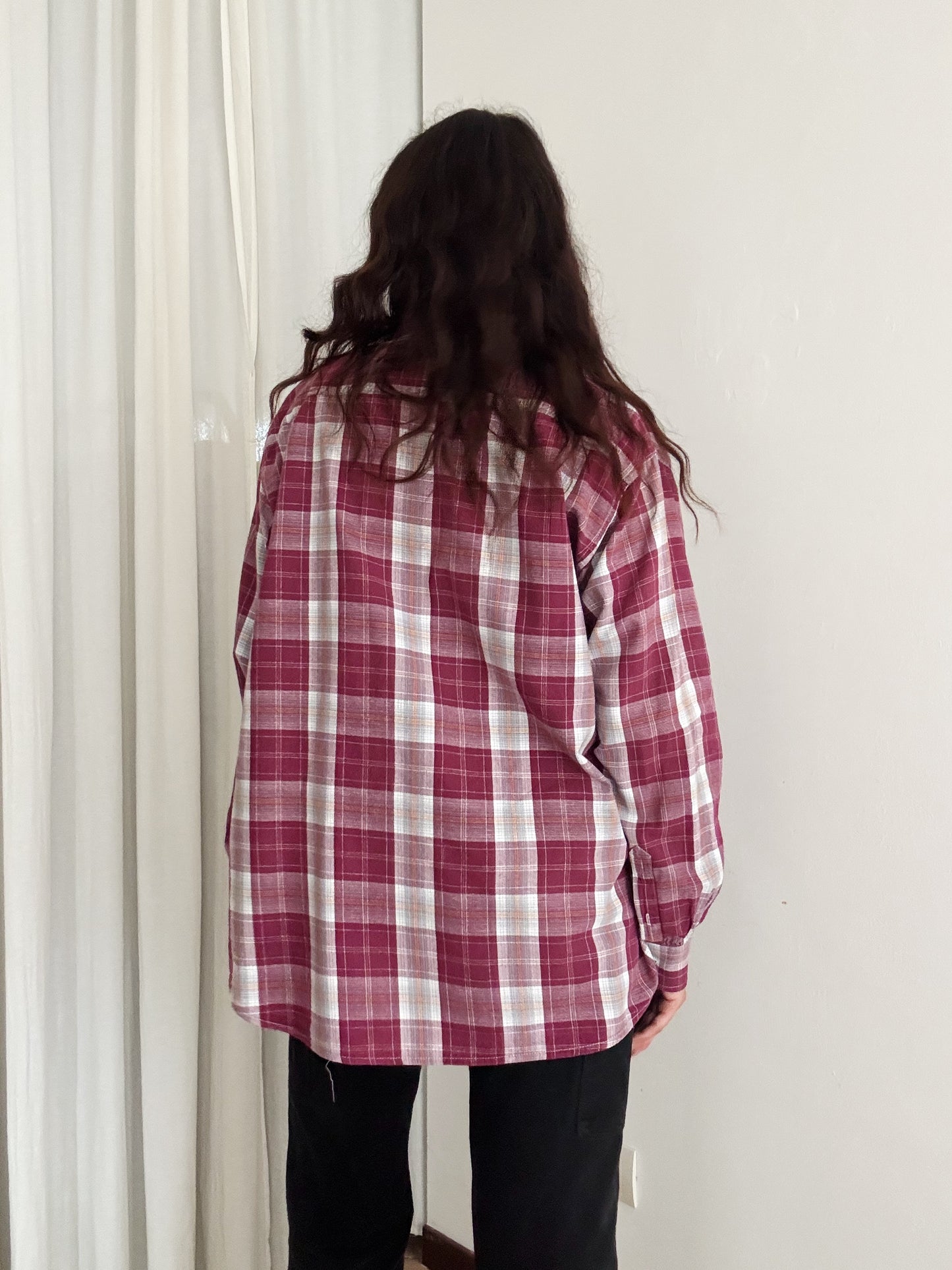Camicia uomo quadri bordeaux XL