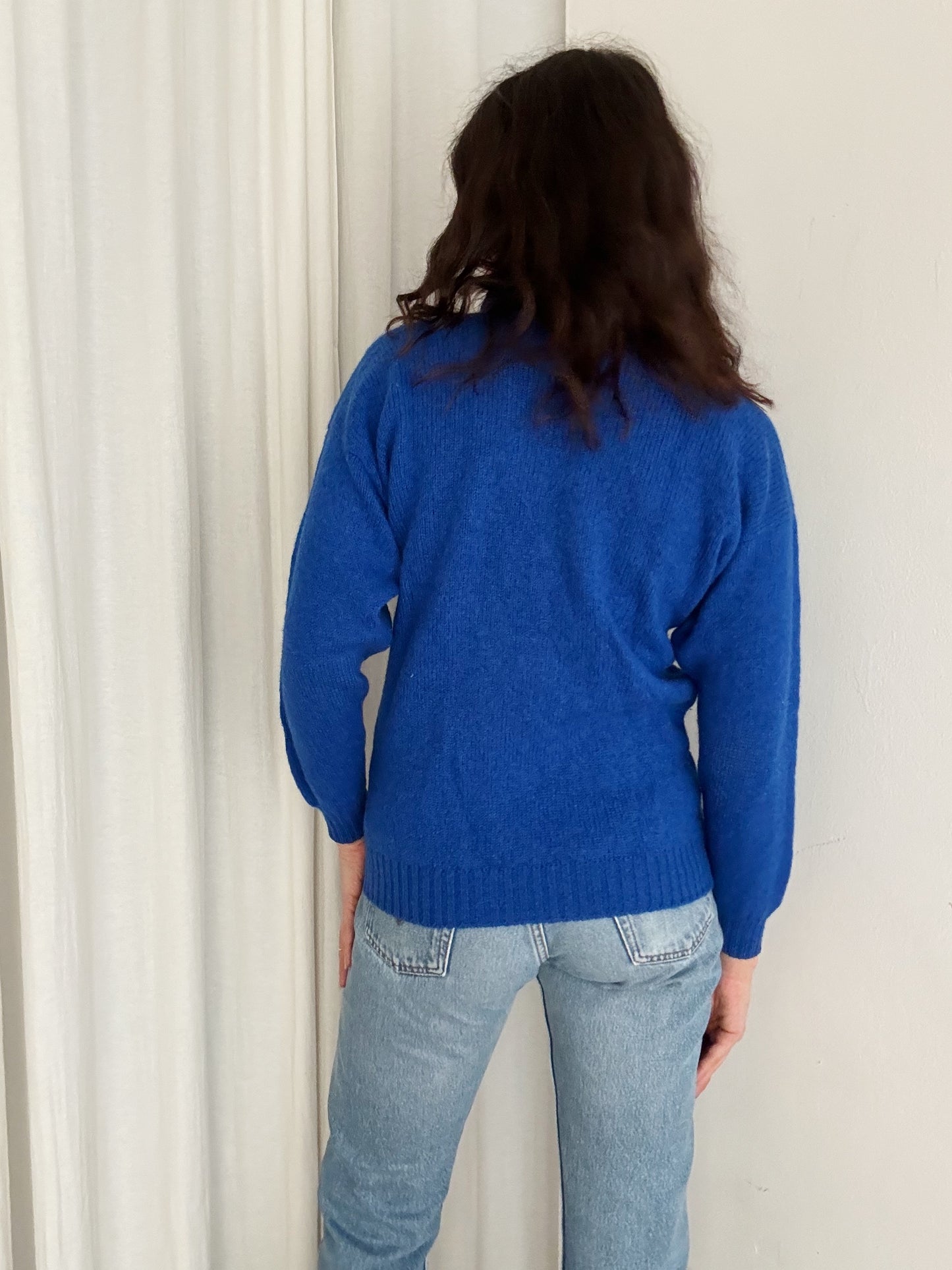Maglione lana blu S