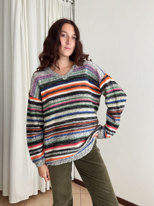 Maglione a righe unisex L