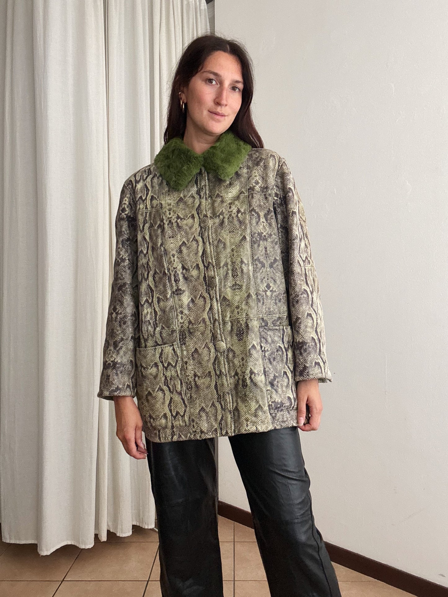 Giacca pitonata verde 42
