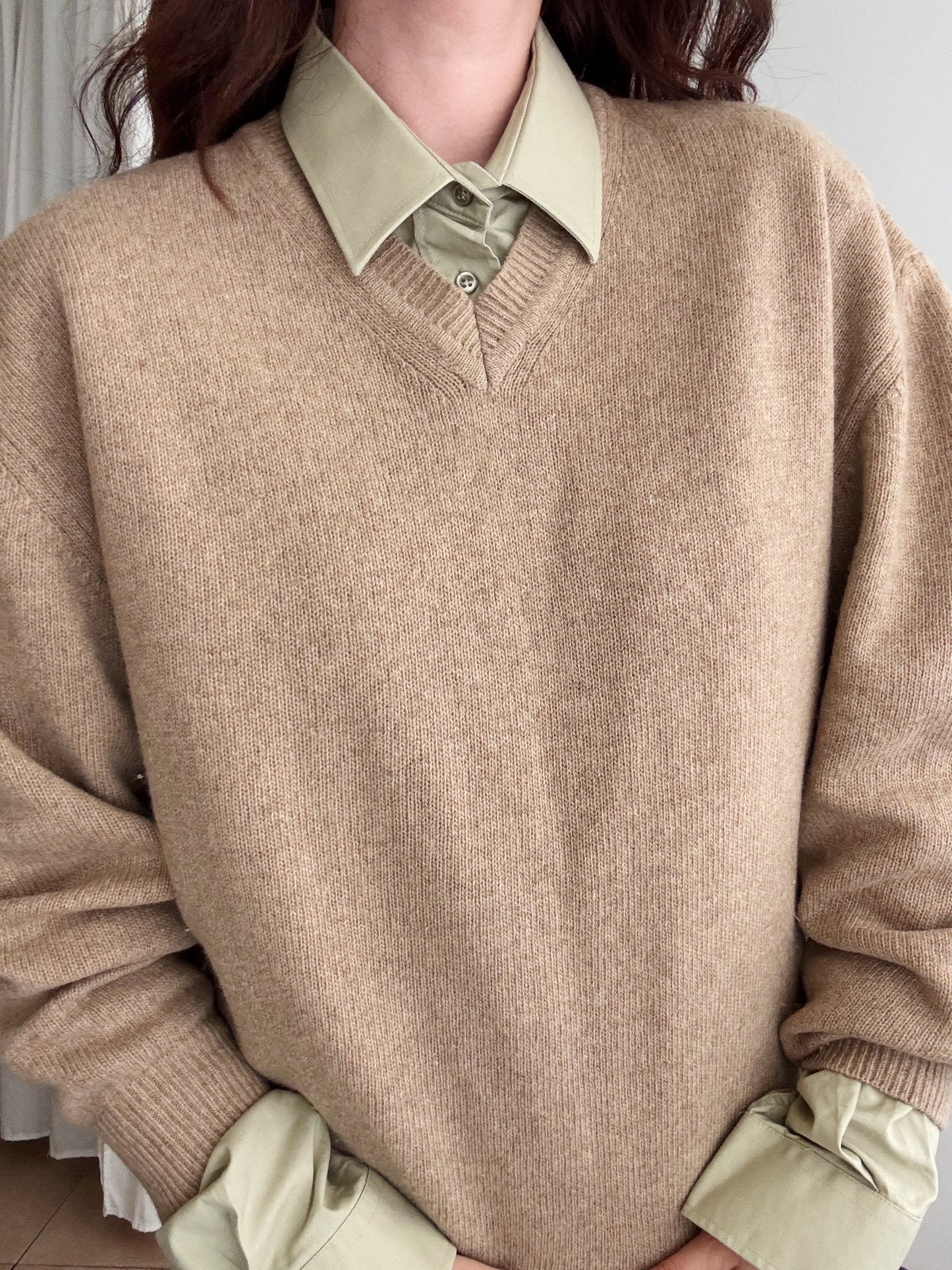 Maglione unisex lana beige L