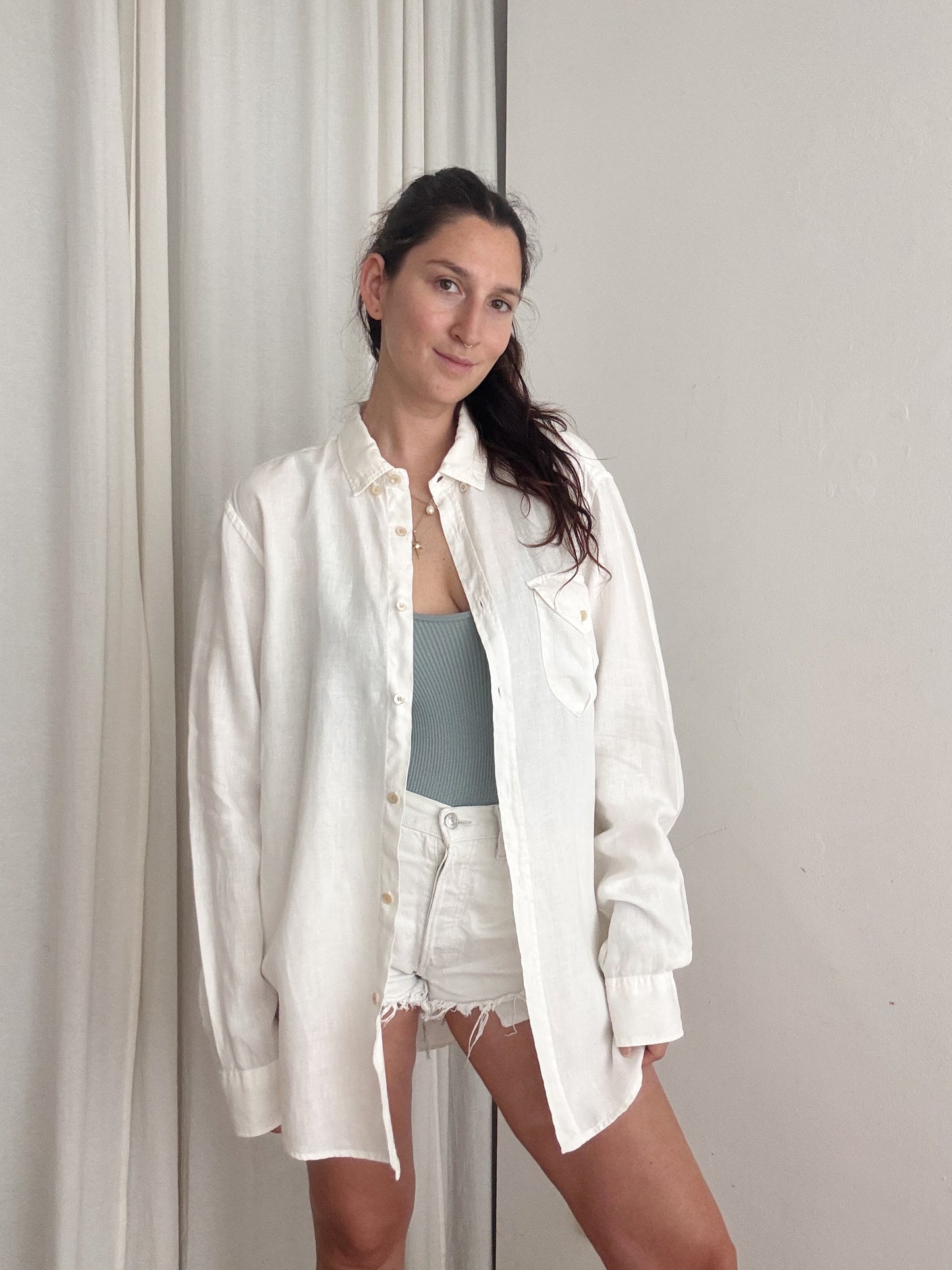 Camicia lino bianco XXL