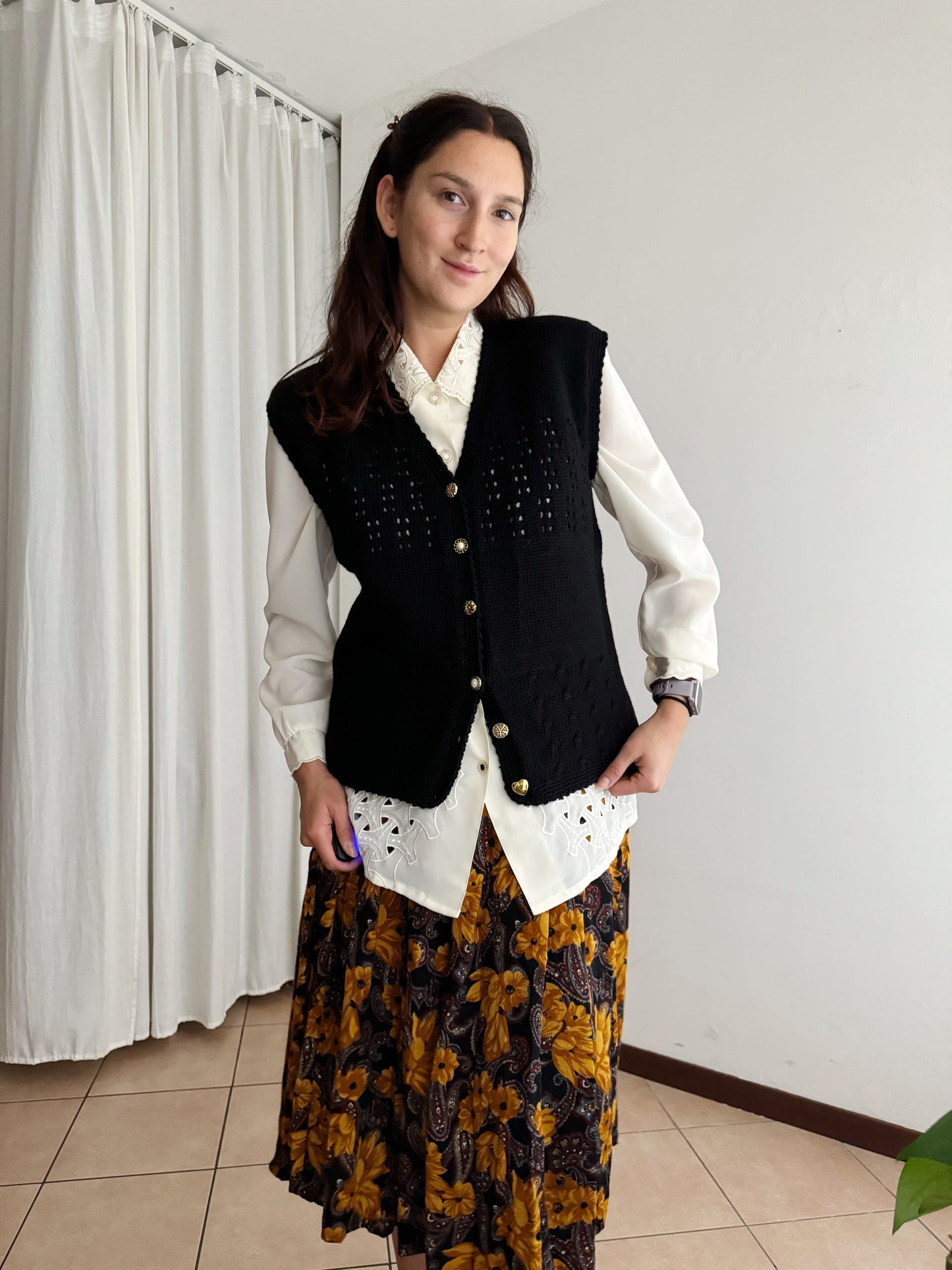 Gilet lana nero L