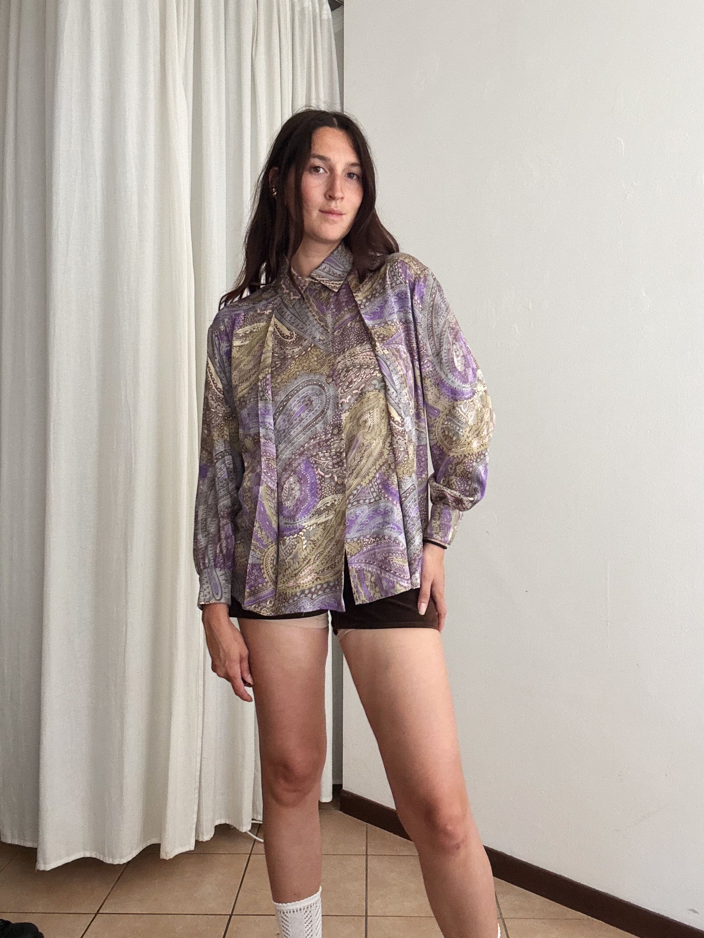 Camicia seta viola 44