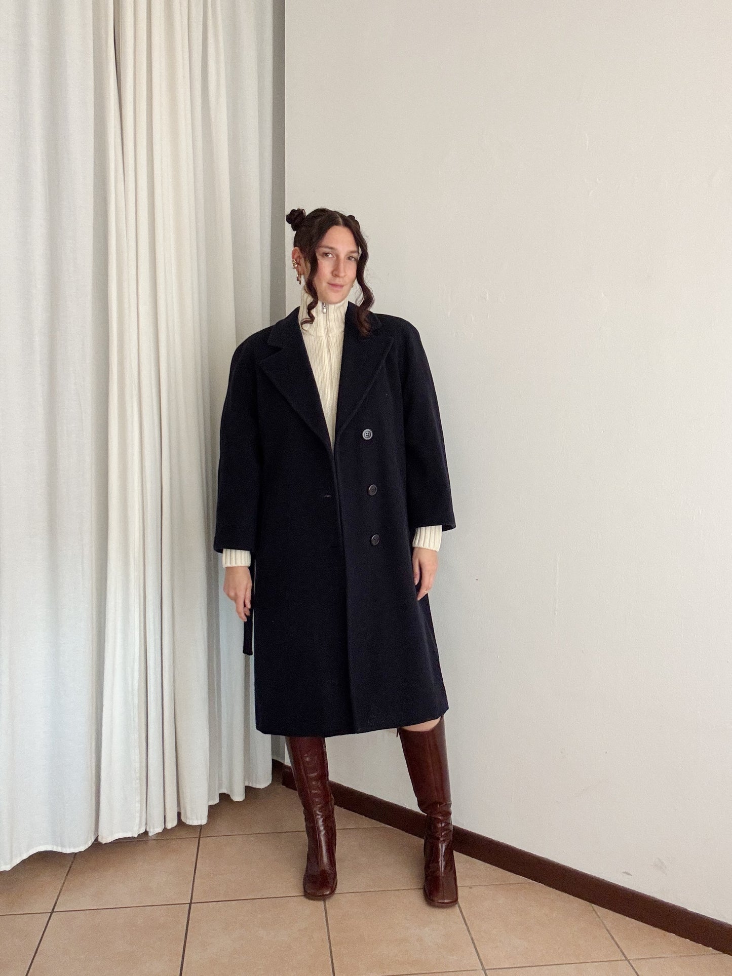 Cappotto lungo blu 42