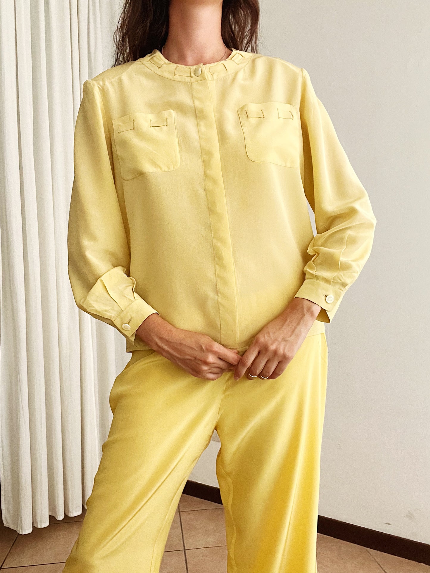 Camicia seta gialla 44