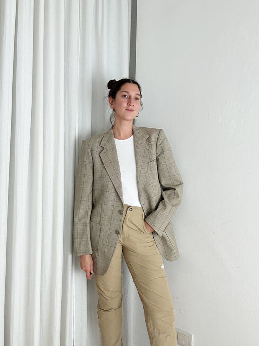 Blazer lana beige e verdino L