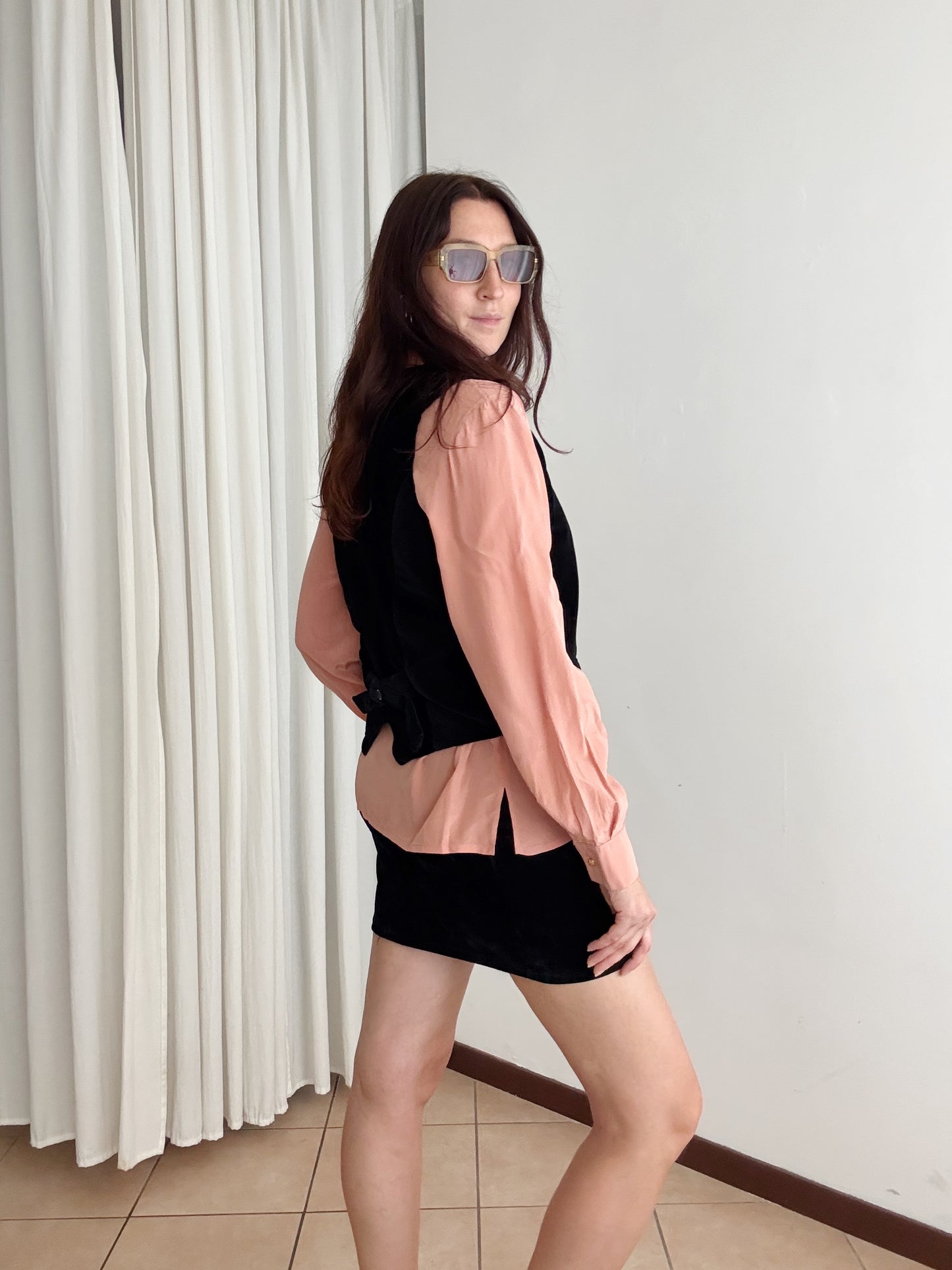 Gilet velluto nero M