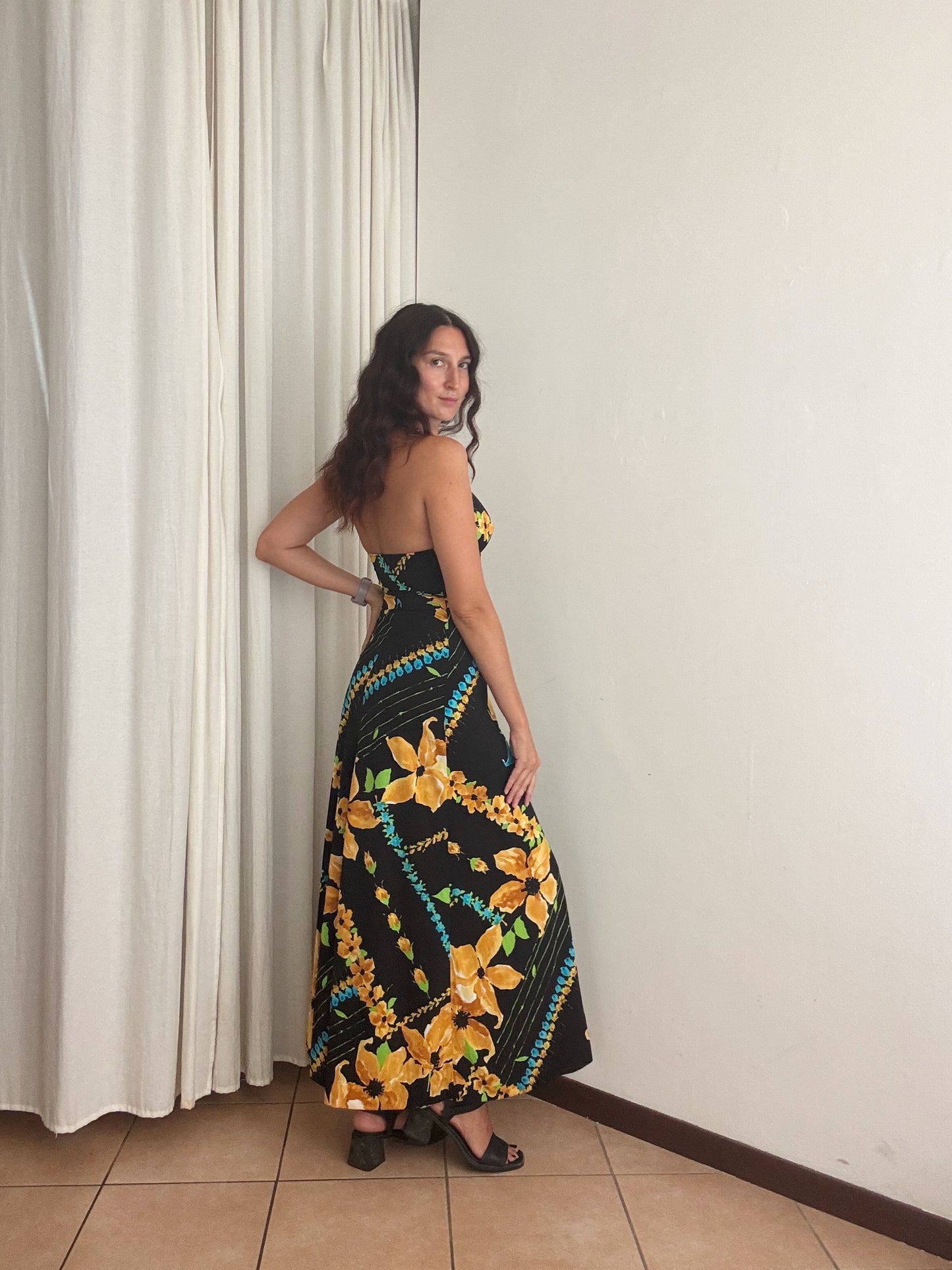 Abito floreale 70’s XS