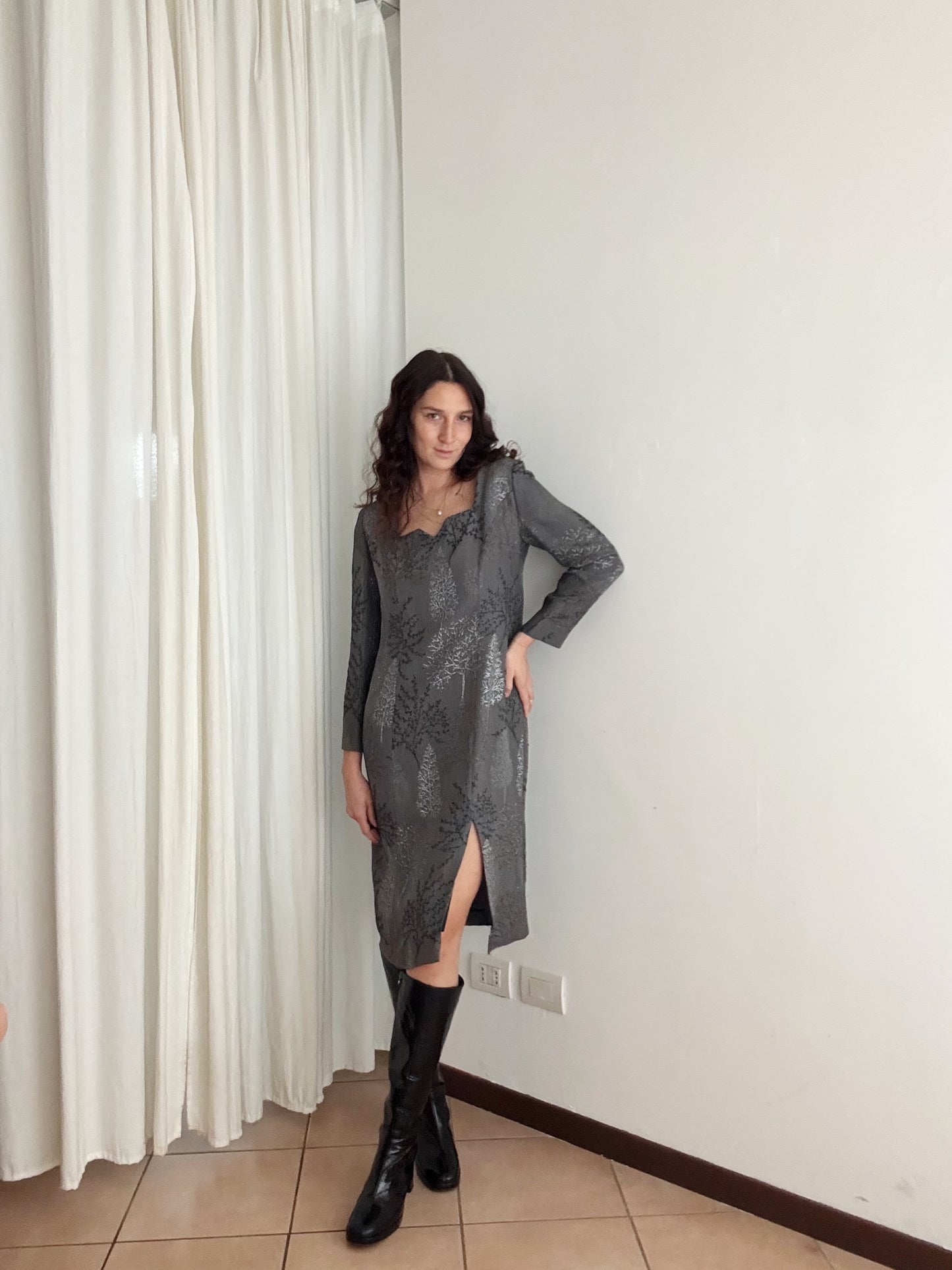 Abito grigio lurex L